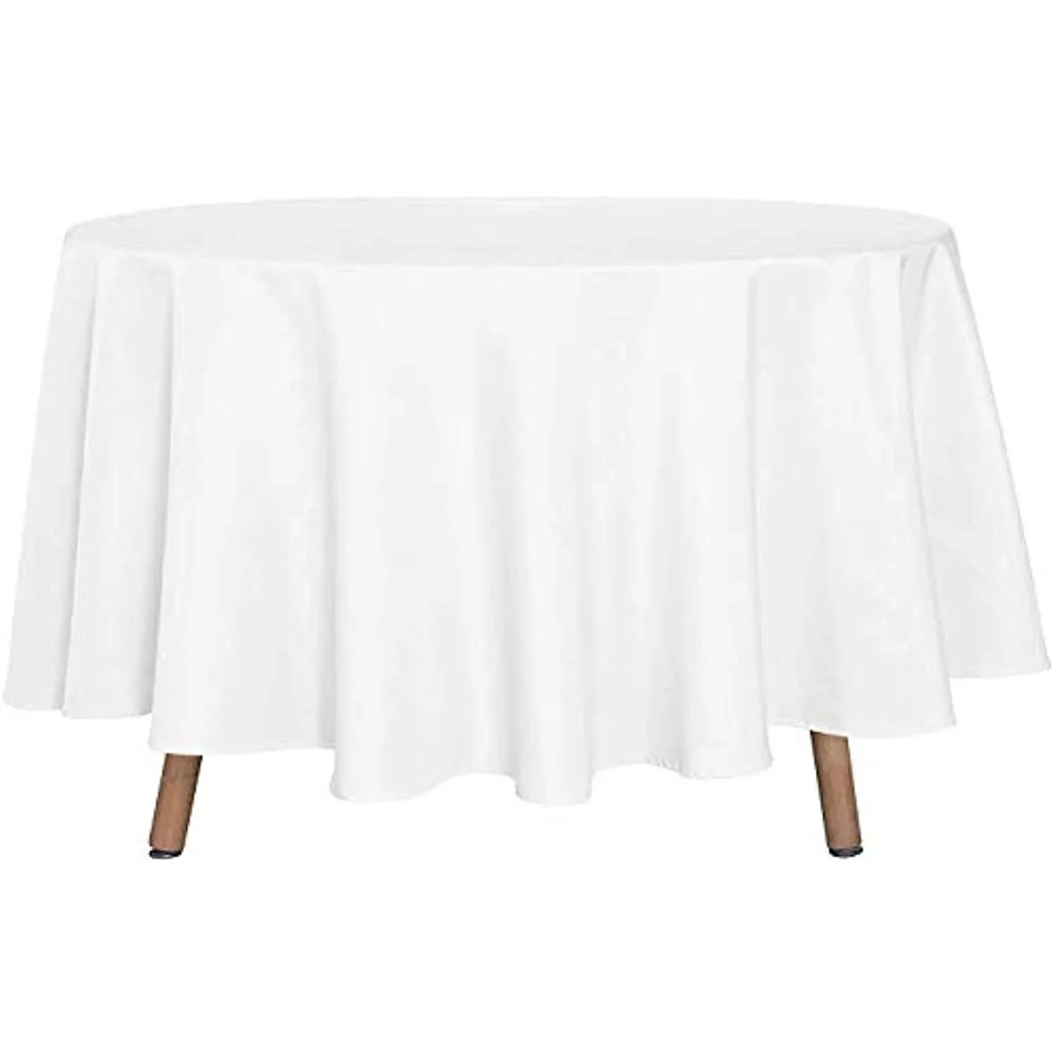 Round White Tablecloth 6 Packs 90Inch 100% Polyester Table Cloth For Parties/