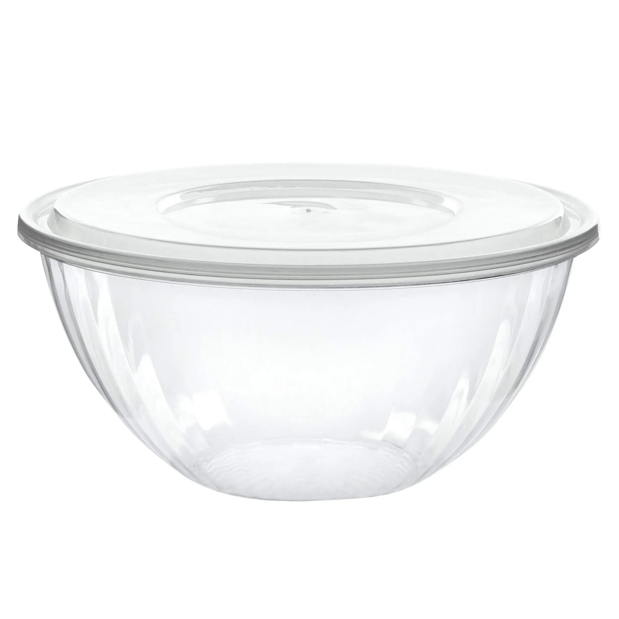 Plasticpro Disposable Round Crystal Clear Serving Bowls with Lids Party Snack or Salad Bowl, Plastic Clear Chip Bowls, Party Snack Bowls, Candy Dish