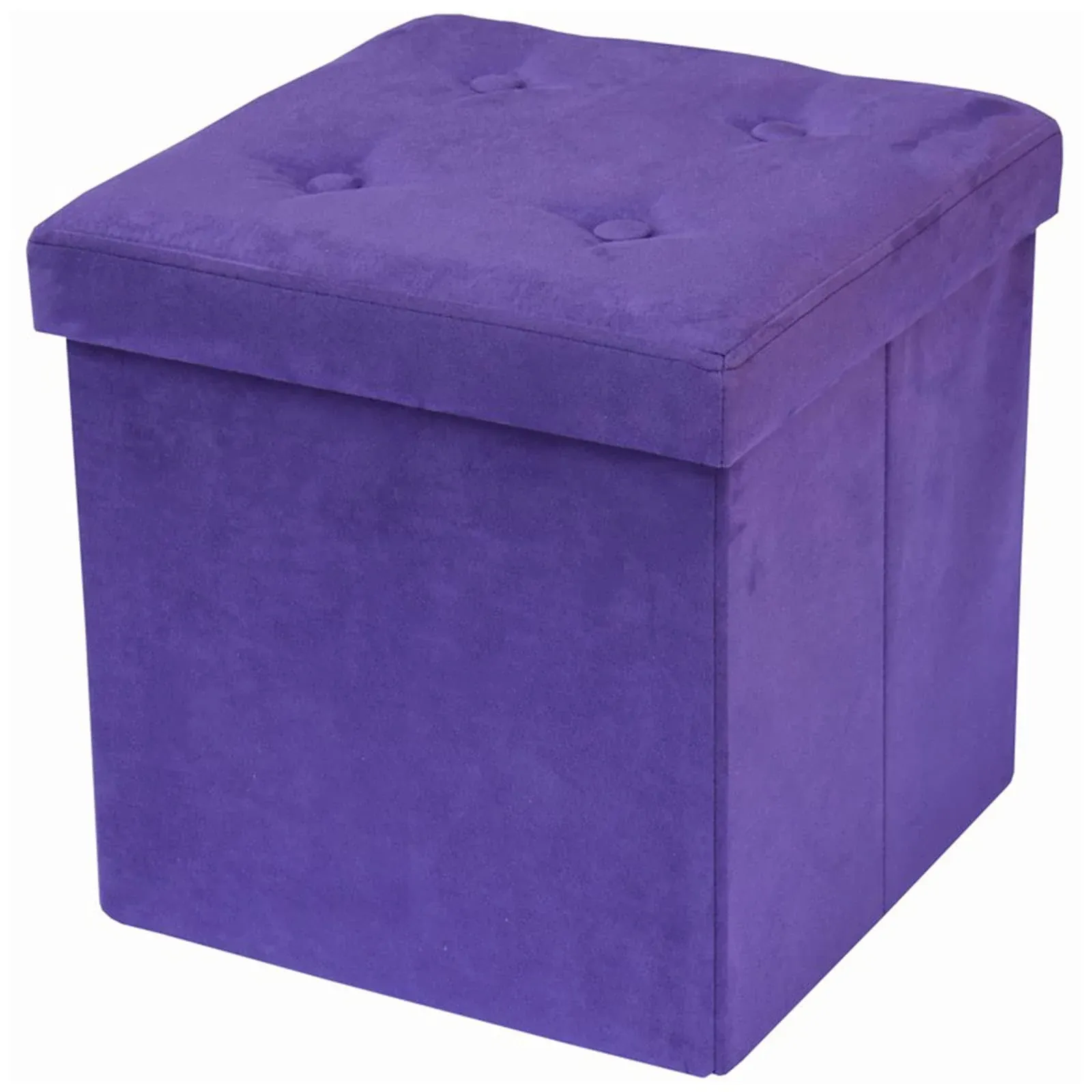 Sorbus Foldable Suede with Cover Storage Ottoman - Purple