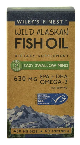 Wiley's Finest, Wild Alaskan Fish Oil, Easy Swallow Minis, 60 Softgels