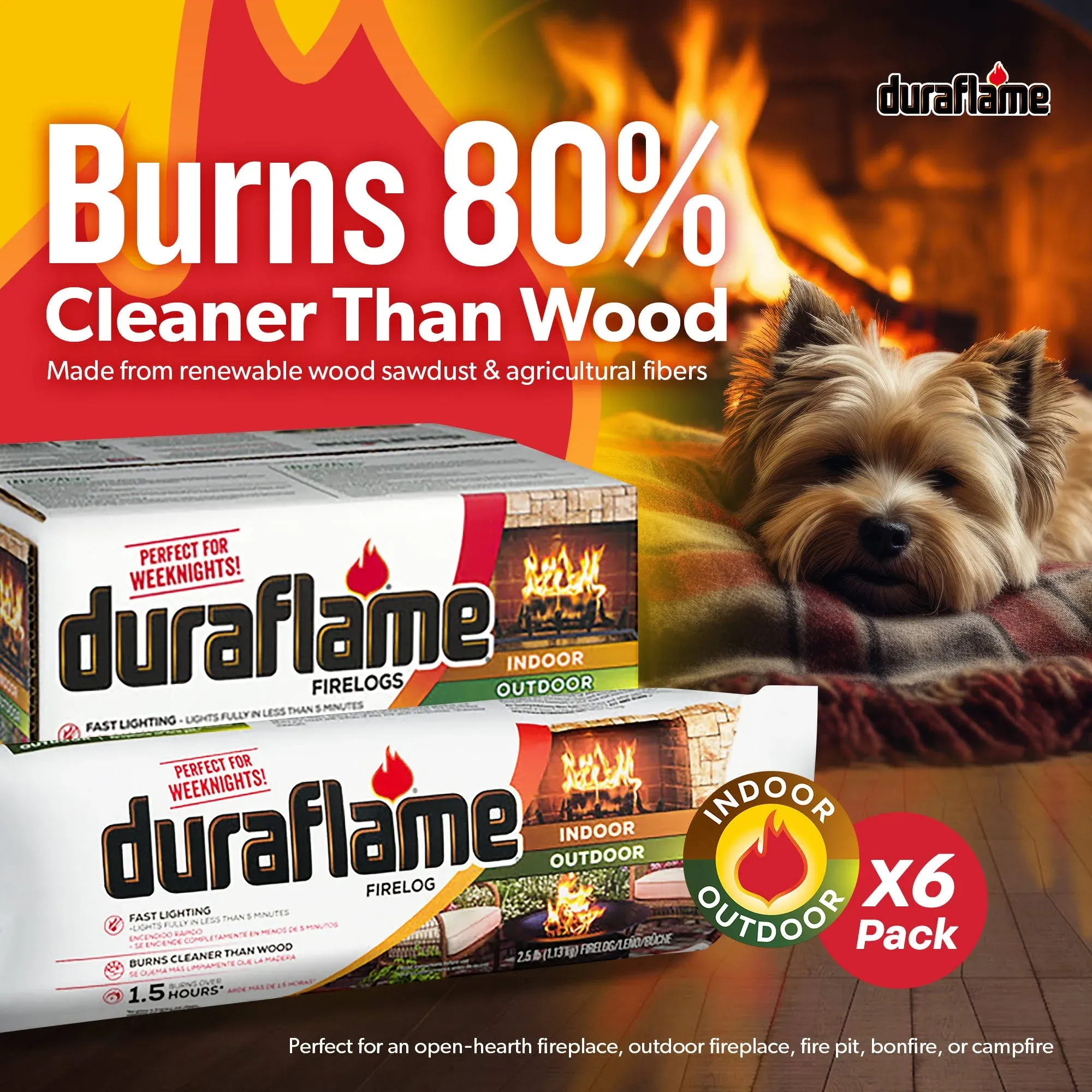 1bestdailychoice Duraflame 2.5lb Indoor Outdoor Firelog with 1.5 Hour Burn Time (18 Pack)