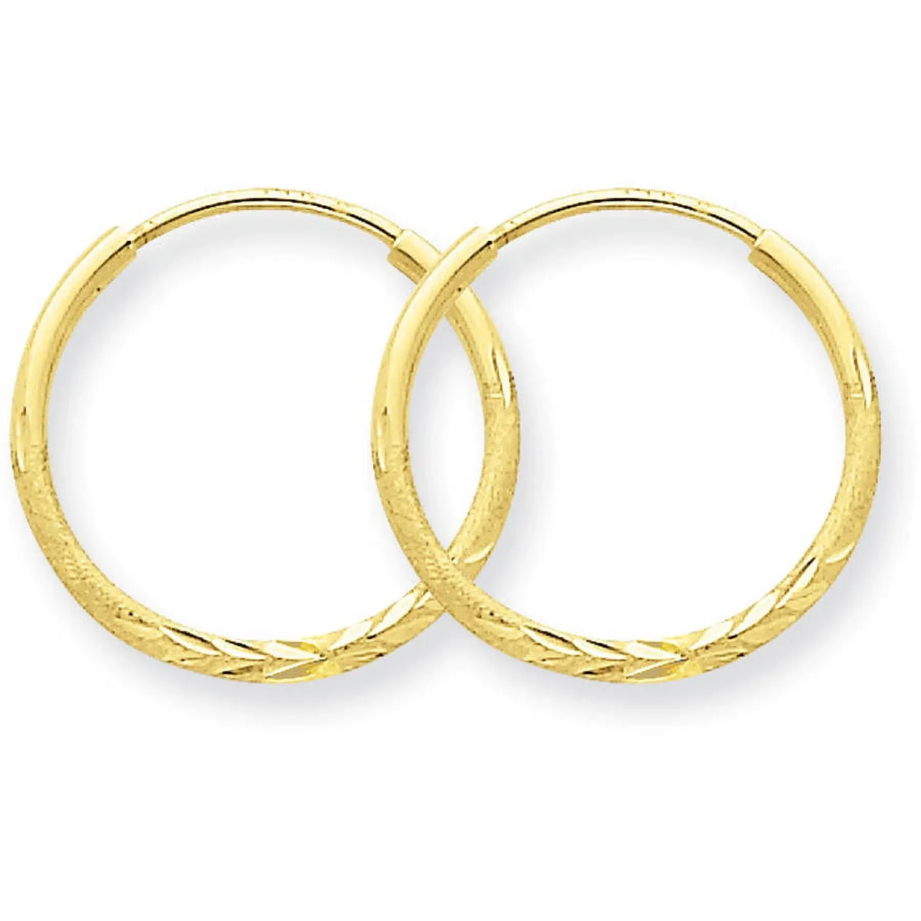 14k 1.25mm Diamond-cut Endless Hoop Earring