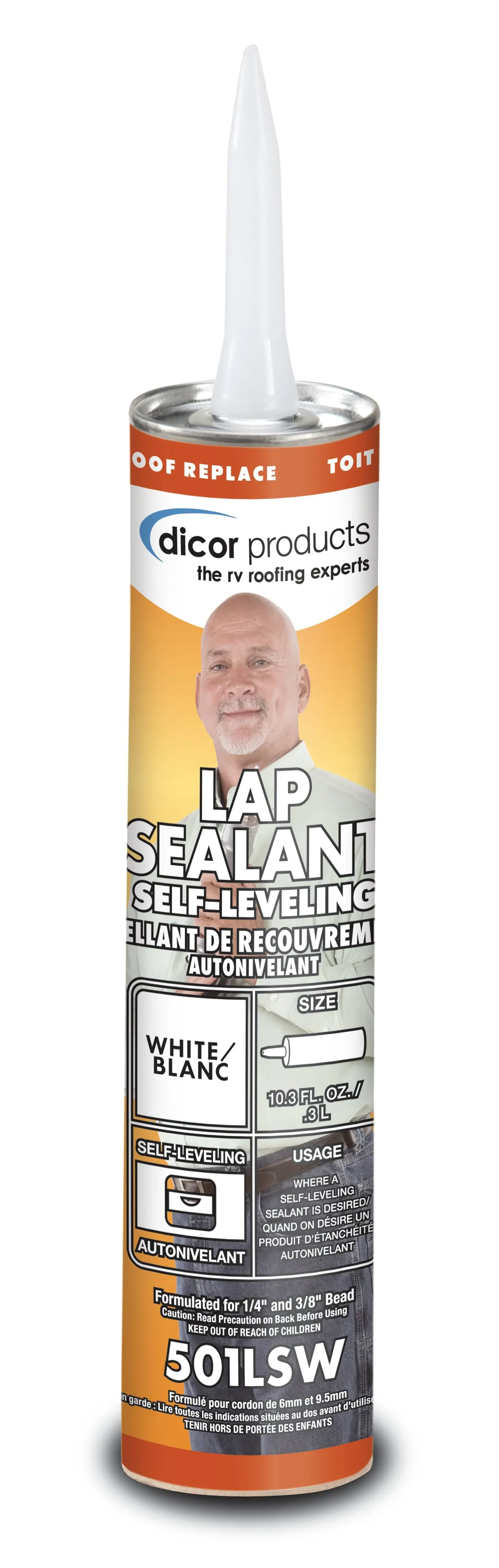 Dicor 25 Tubes Self Leveling Lap Sealant-501LSW-25