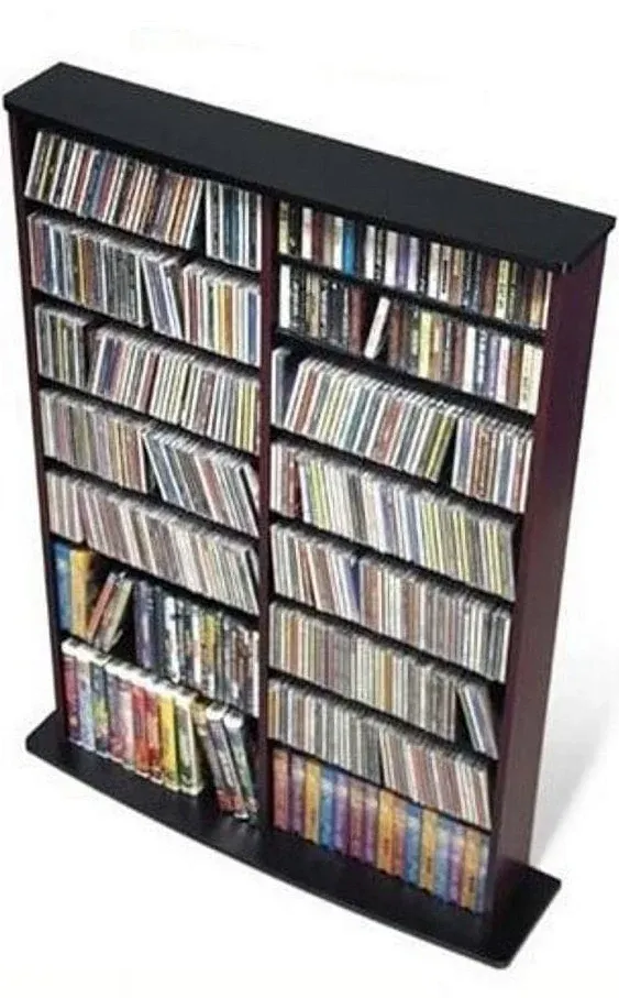 Prepac Double Width Media Storage Cabinet, Adjustable Shelves, Wall Unit, Various Colors