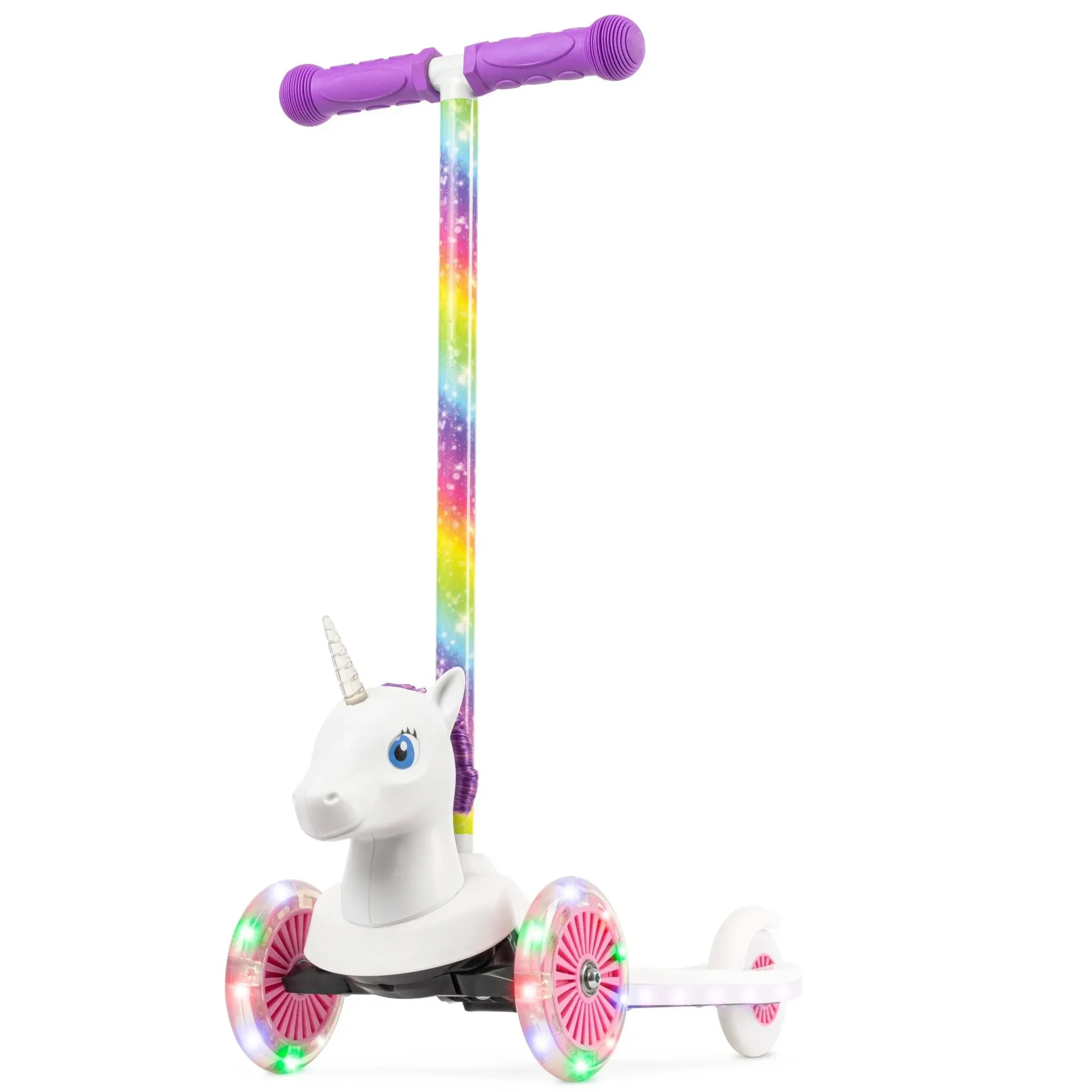 Dimensions 3D Tilt & Turn Scooter with Light Up Deck & Wheels Unicorn