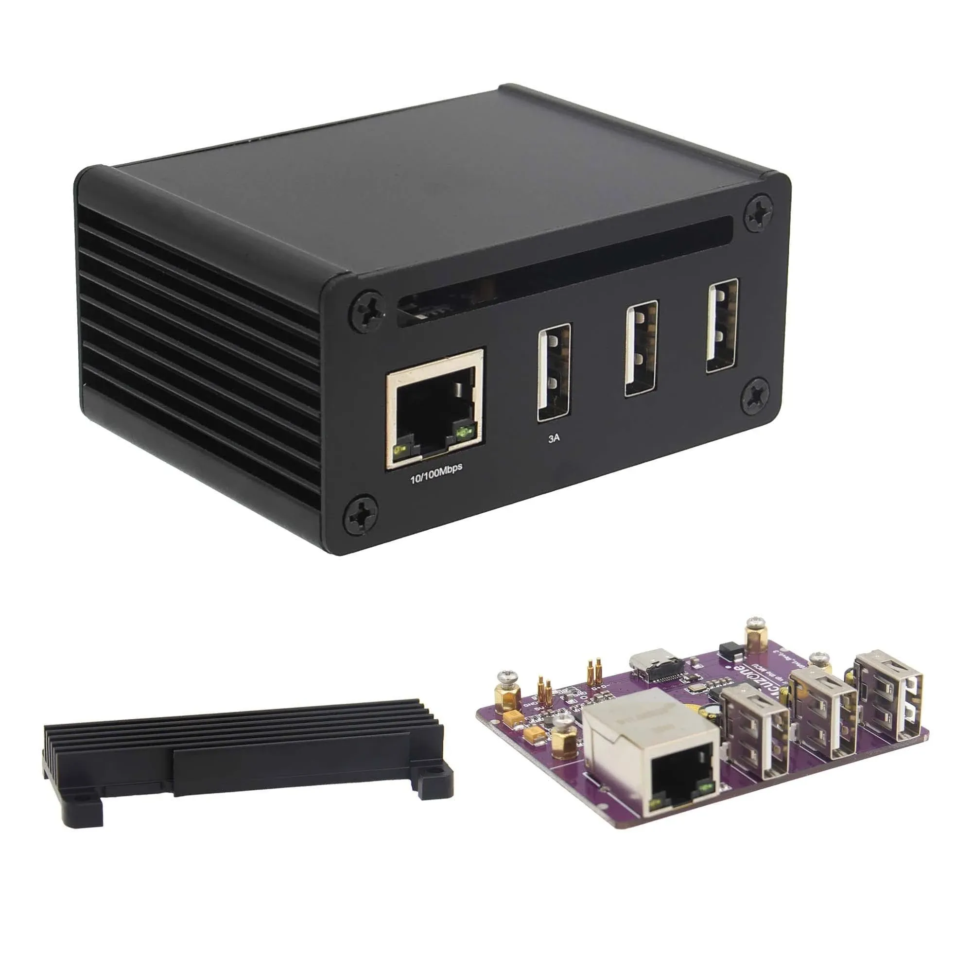 for Raspberry Pi Zero 2 W Case Heatsink, M200-K Gigabit Ethernet Expansion Board