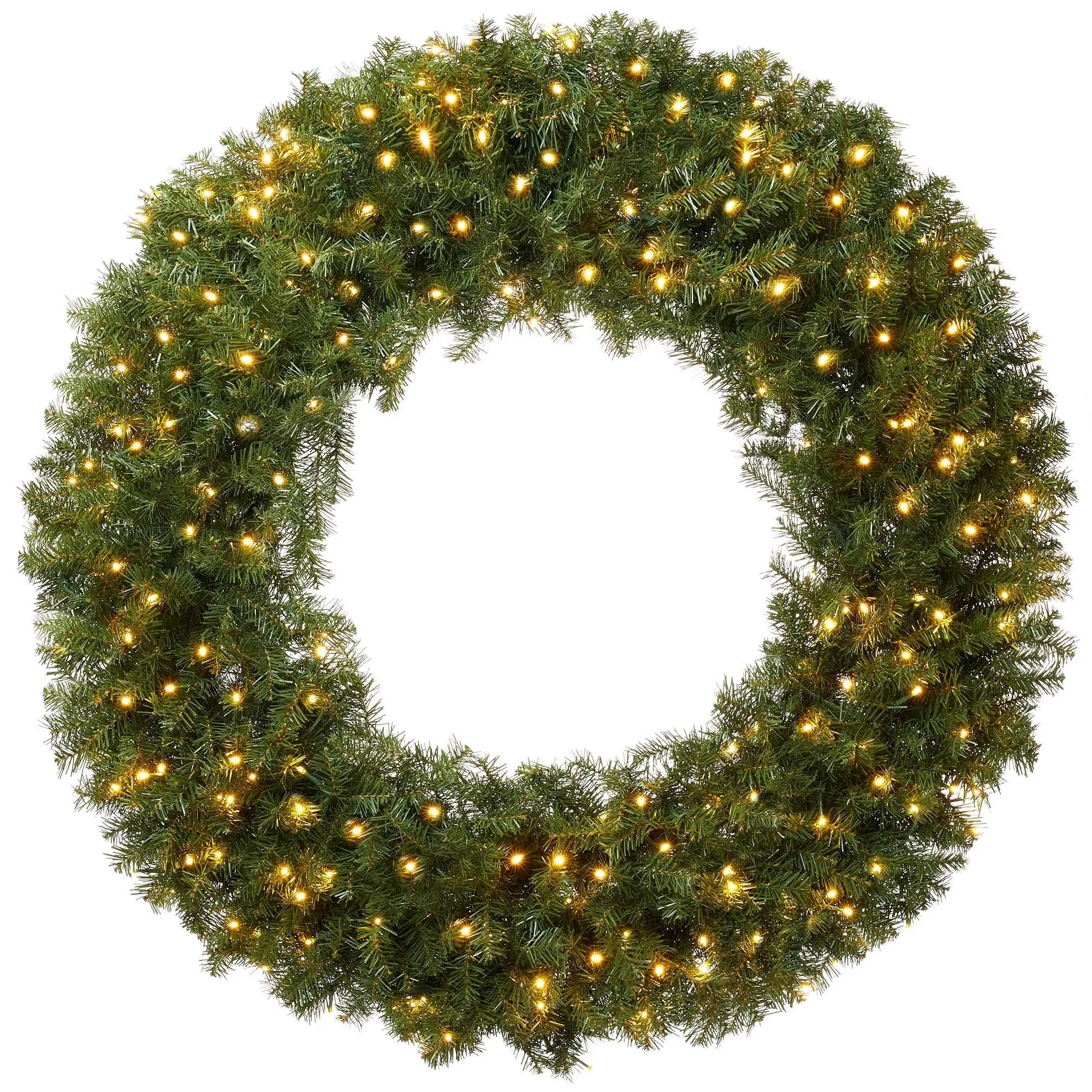 Casafield Pre-Lit Artificial Holiday Christmas Wreath with Lights - Green - 60 inch