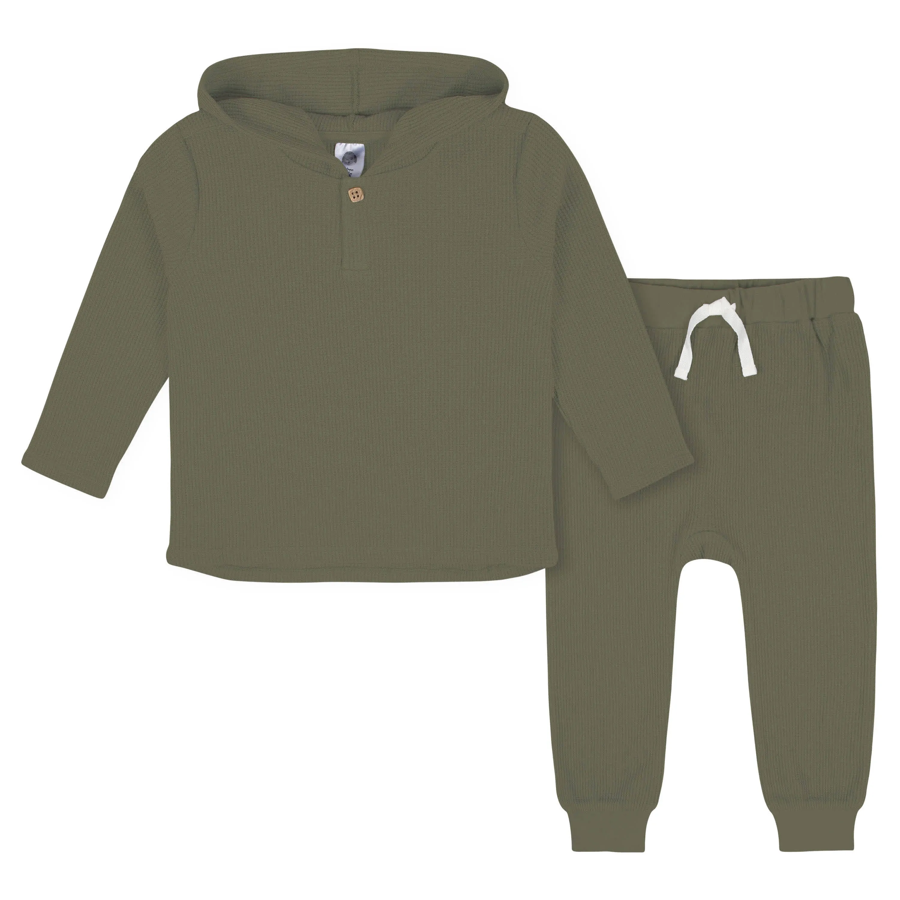 Gerber Infant & Toddler Boys' Waffle Hoodie & Jogger Set, 2-Piece