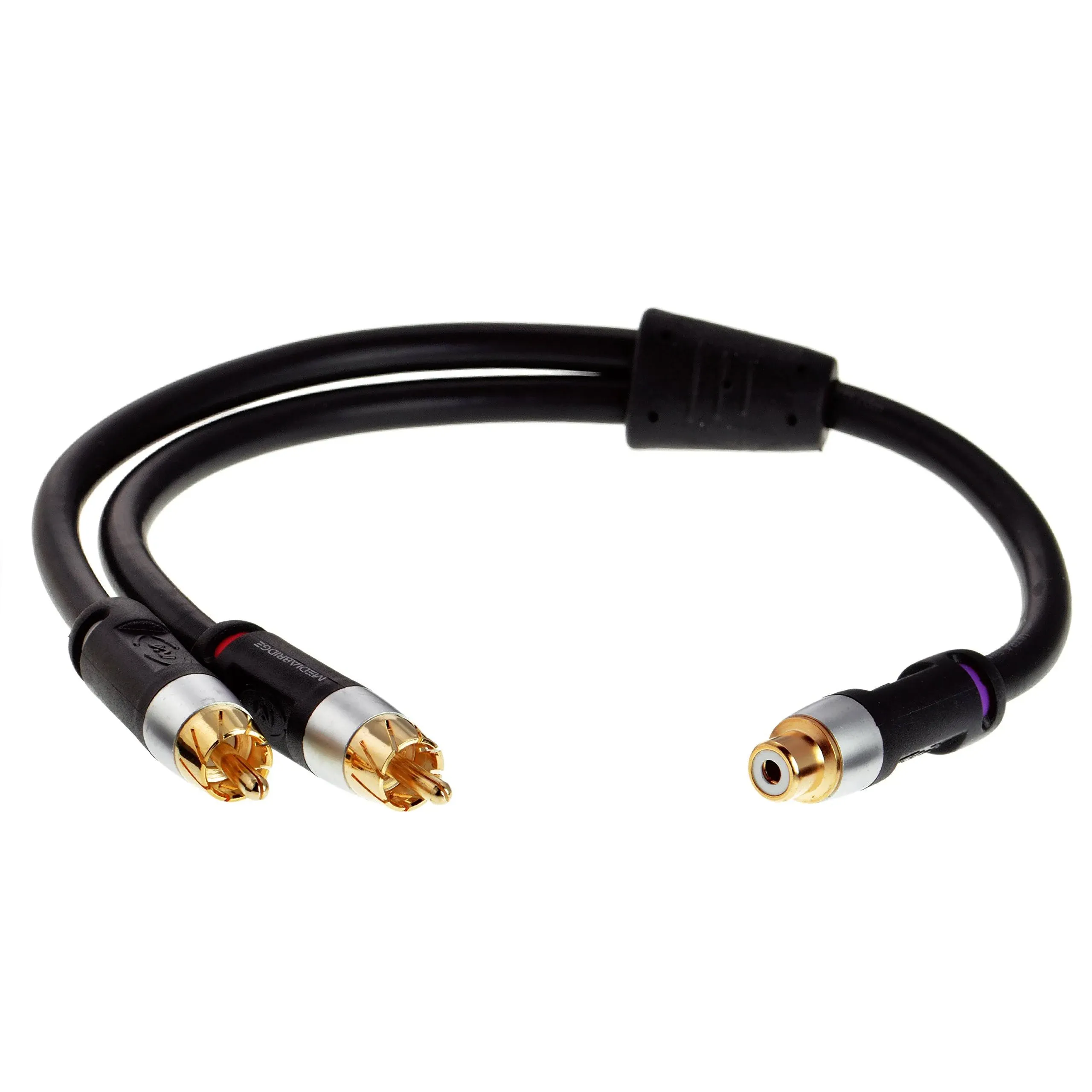 Mediabridge Ultra Series RCA Y-Adapter (12 inches) - 1-Female to 2-Male for Digital