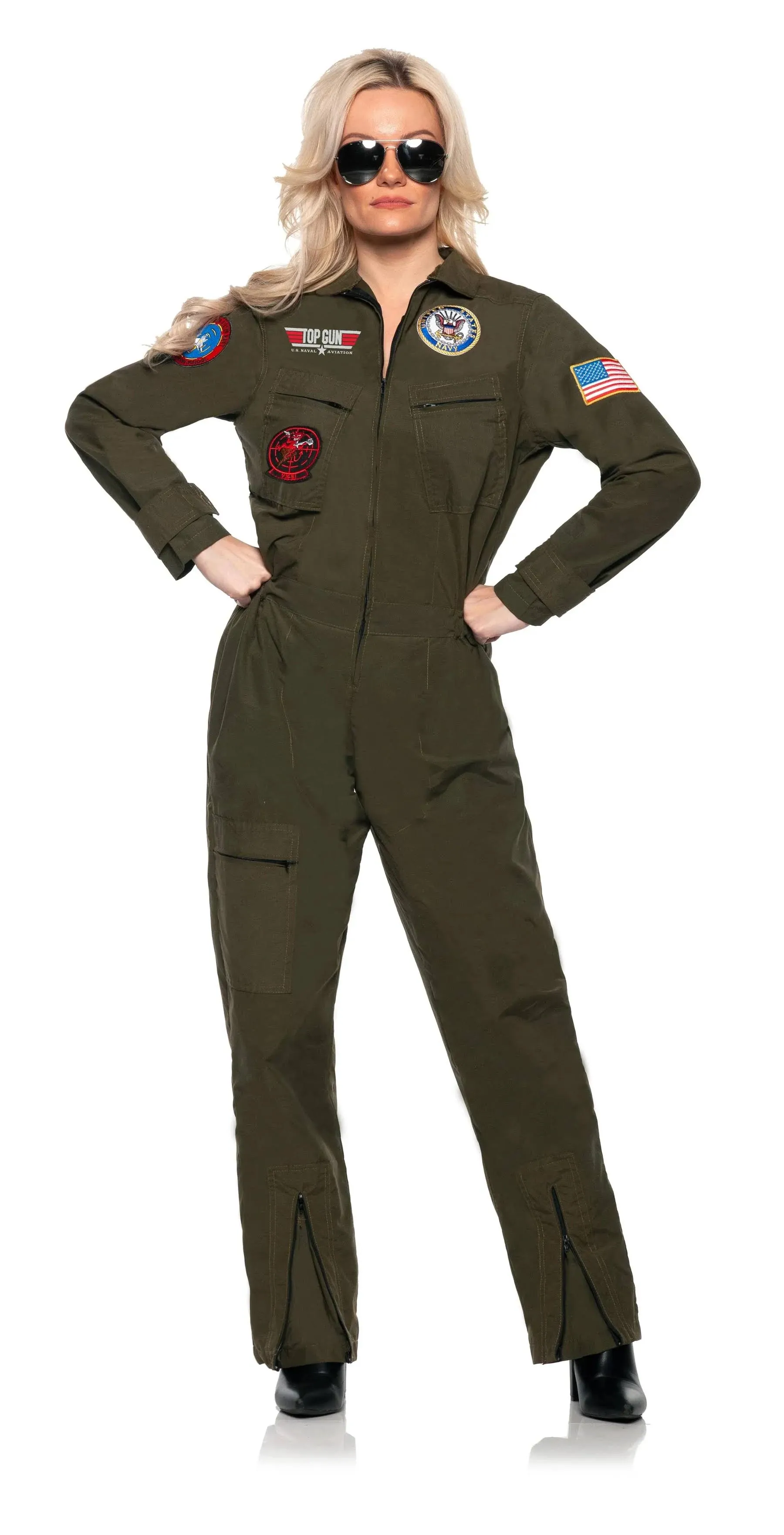 Women's Top Gun Jumpsuit Costume