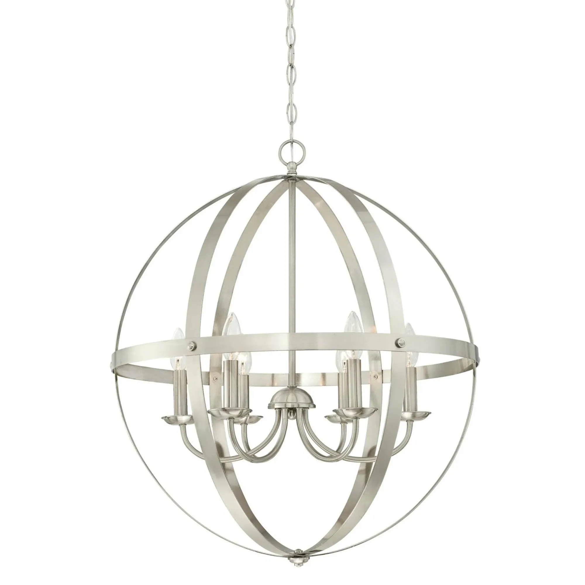 Westinghouse 6328300 Stella Mira 6-Light Chandelier, Brushed Nickel Finish