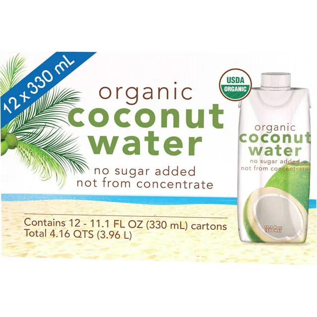 Kirkland Signature Organic Coconut Water Beverage Cartons: 12-Count (11.1 fl oz.)