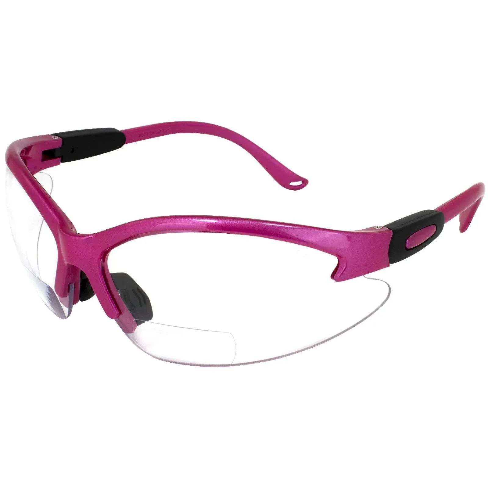 Pink Cougar Bi-Focal Safety Glasses, Clear Lenses - ANSI Z87+