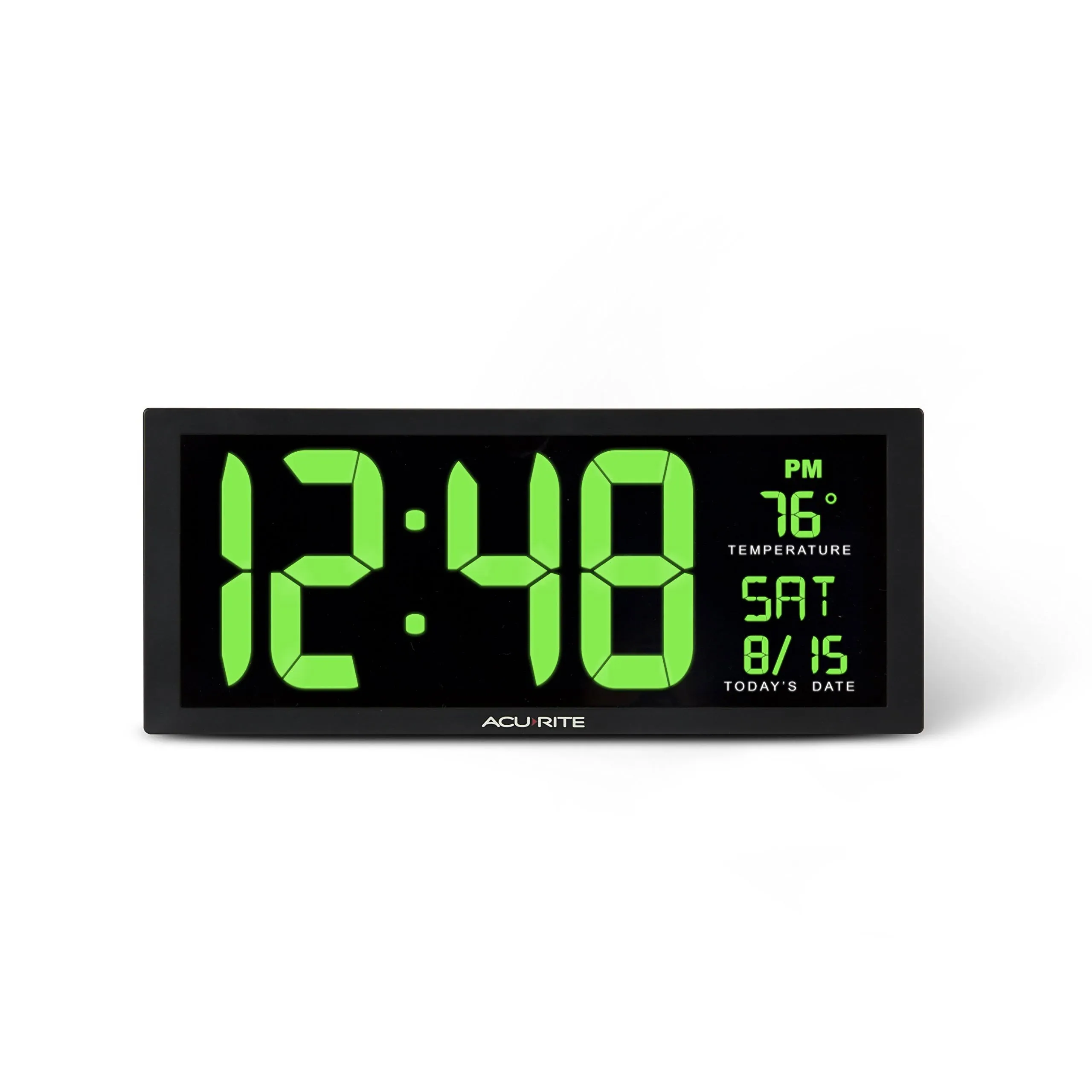 AcuRite 75155M 14.5" Large Green LED Digital Clock Inch