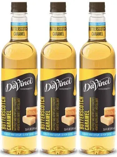 Da Vinci Sugar Free Syrup, Butterscotch Caramel / 3-Pack