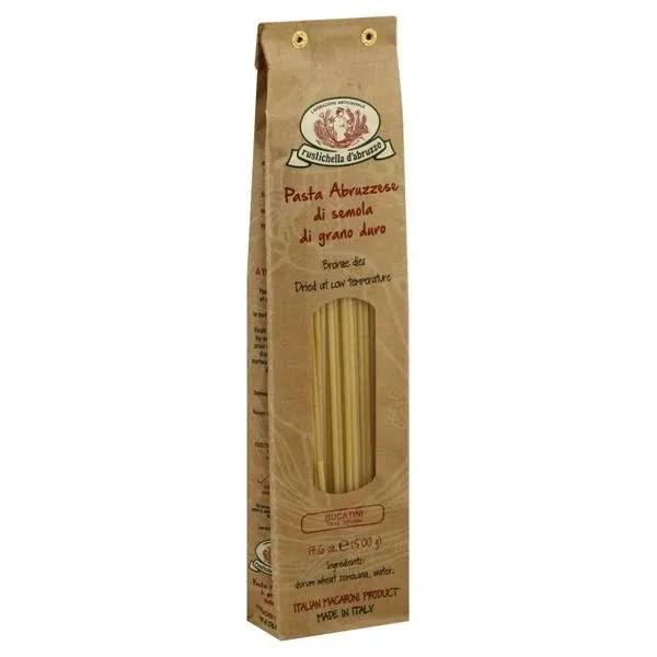 Rustichella d'Abruzzo Bucatini, 500g - Classic Italian Pasta with a Hole - Perfect for Amatriciana Sauce - Artisan Pasta from Abruzzo