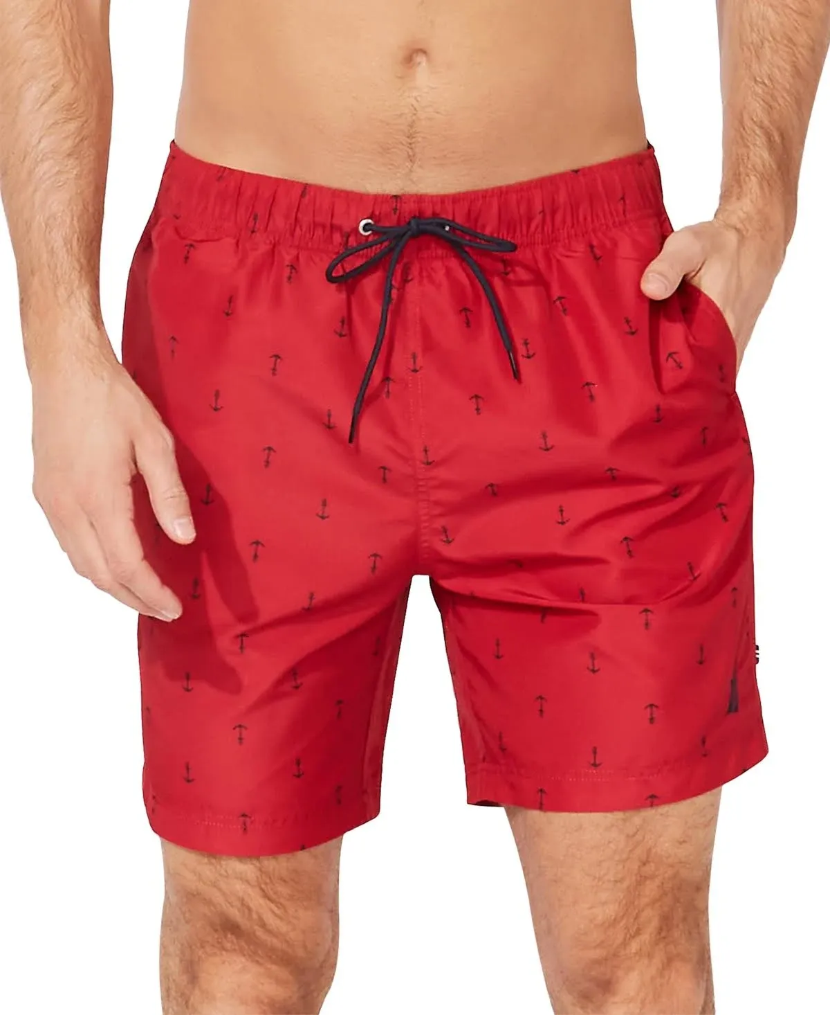 Nautica Men's Quick-Dry Anchor-Print Swim Trunks