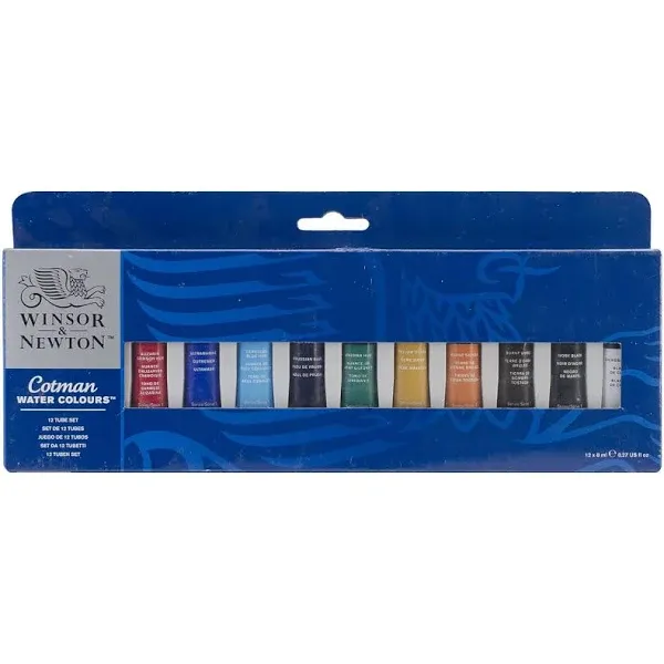 Winsor &amp; Newton Cotman Watercolour Paint Starter Set 12 x 8ml