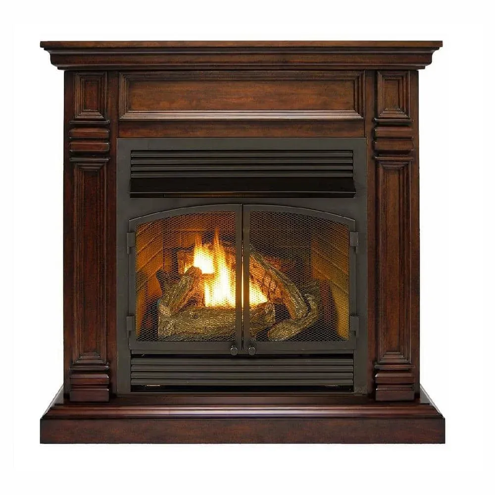 Duluth Forge Dual Fuel Ventless Fireplace - 32,000 BTU, Remote Control, Walnut