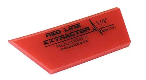 Fusion Tools 5 Inch Red Line Extractor 1/4" Thick Single Beveled Cropped Squeegee Blade