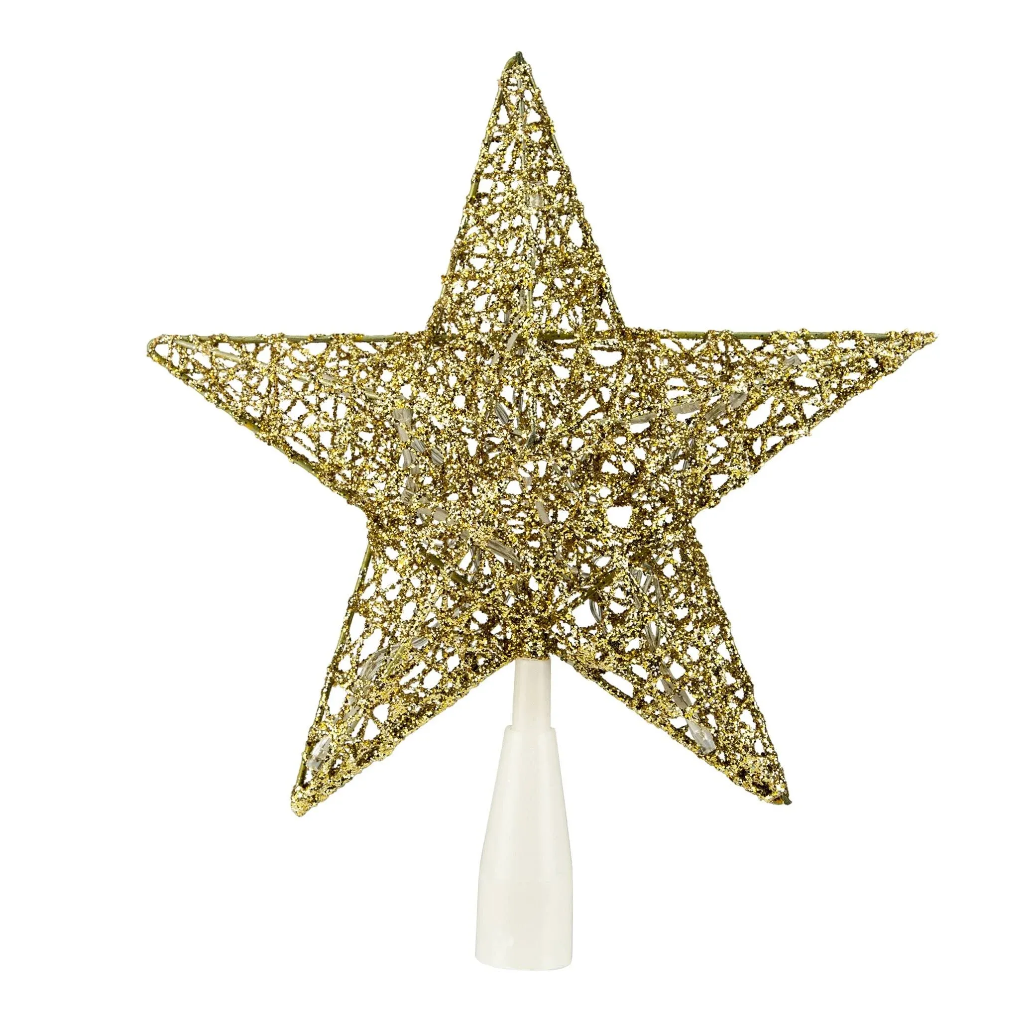 Northlight 10 LED Lighted Gold Glittered Star Christmas Tree Topper  Warm White Lights