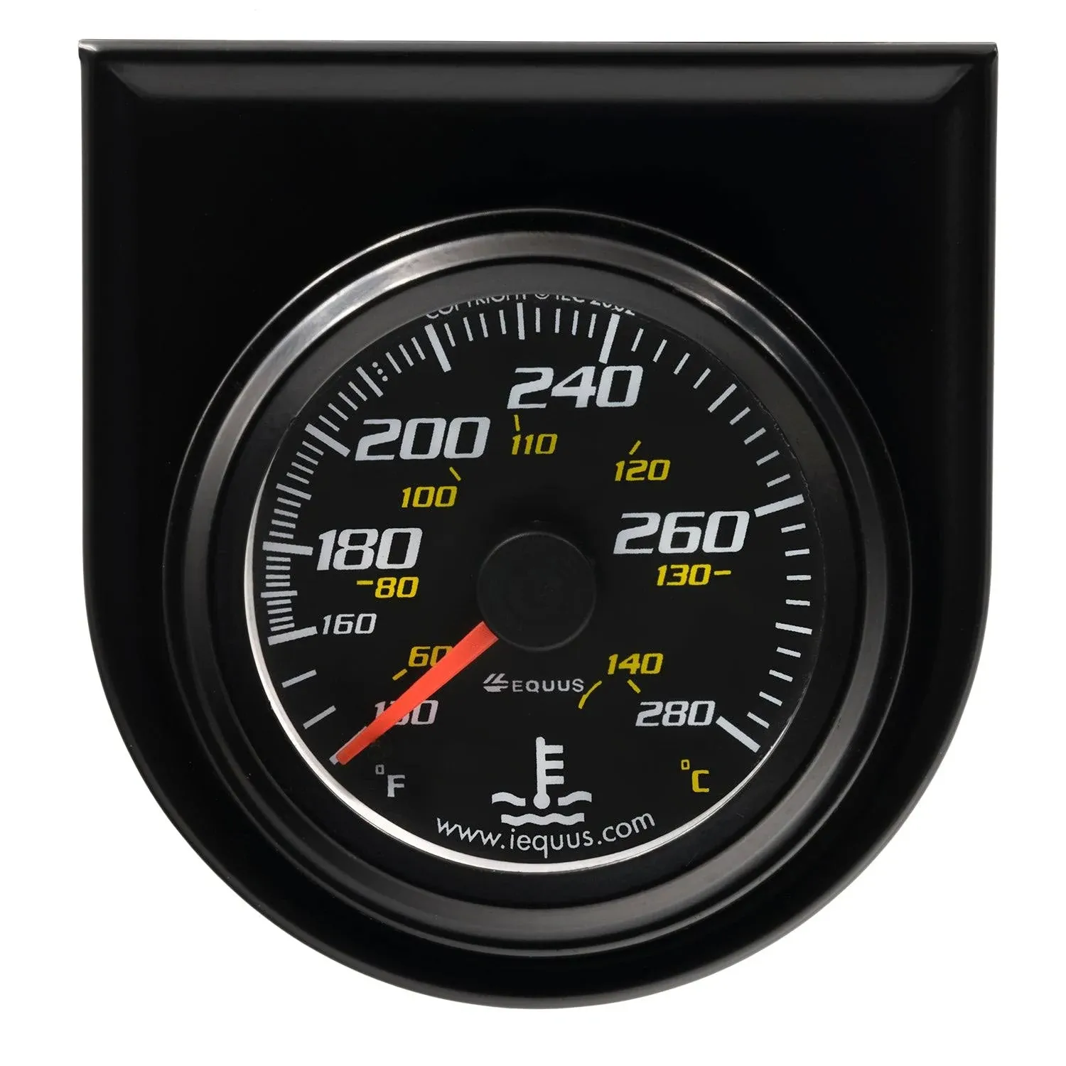 Equus 6242 2" Mechanical Water Temperature Gauge, Black