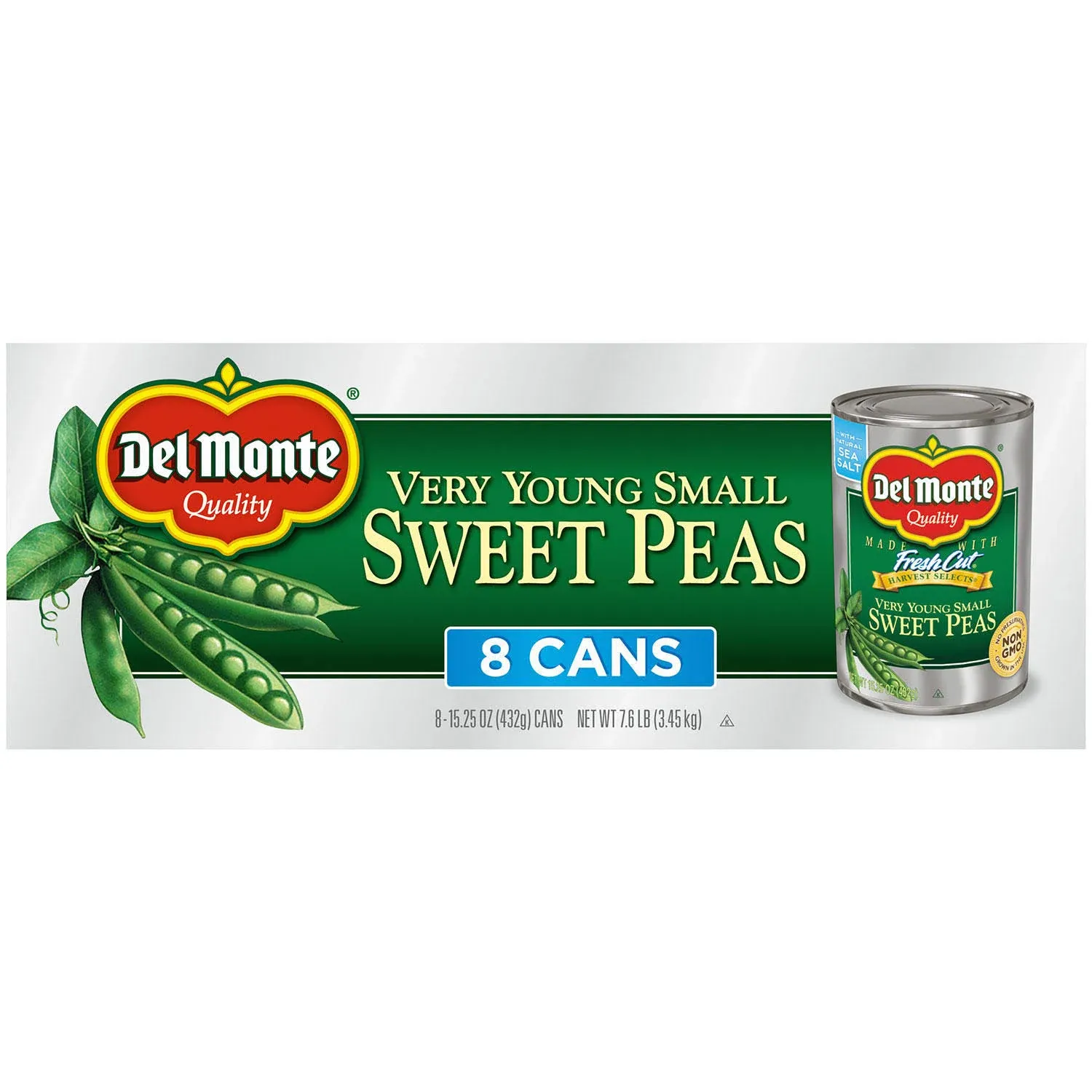 Del Monte Sweet Peas - 8 pack, 15 oz cans