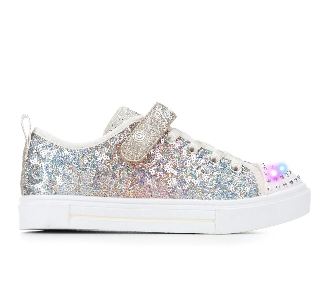 "Girls' Skechers Little Kid Sparkle Sequins So Bright Twinkle Toes Light-Up Sneakers"