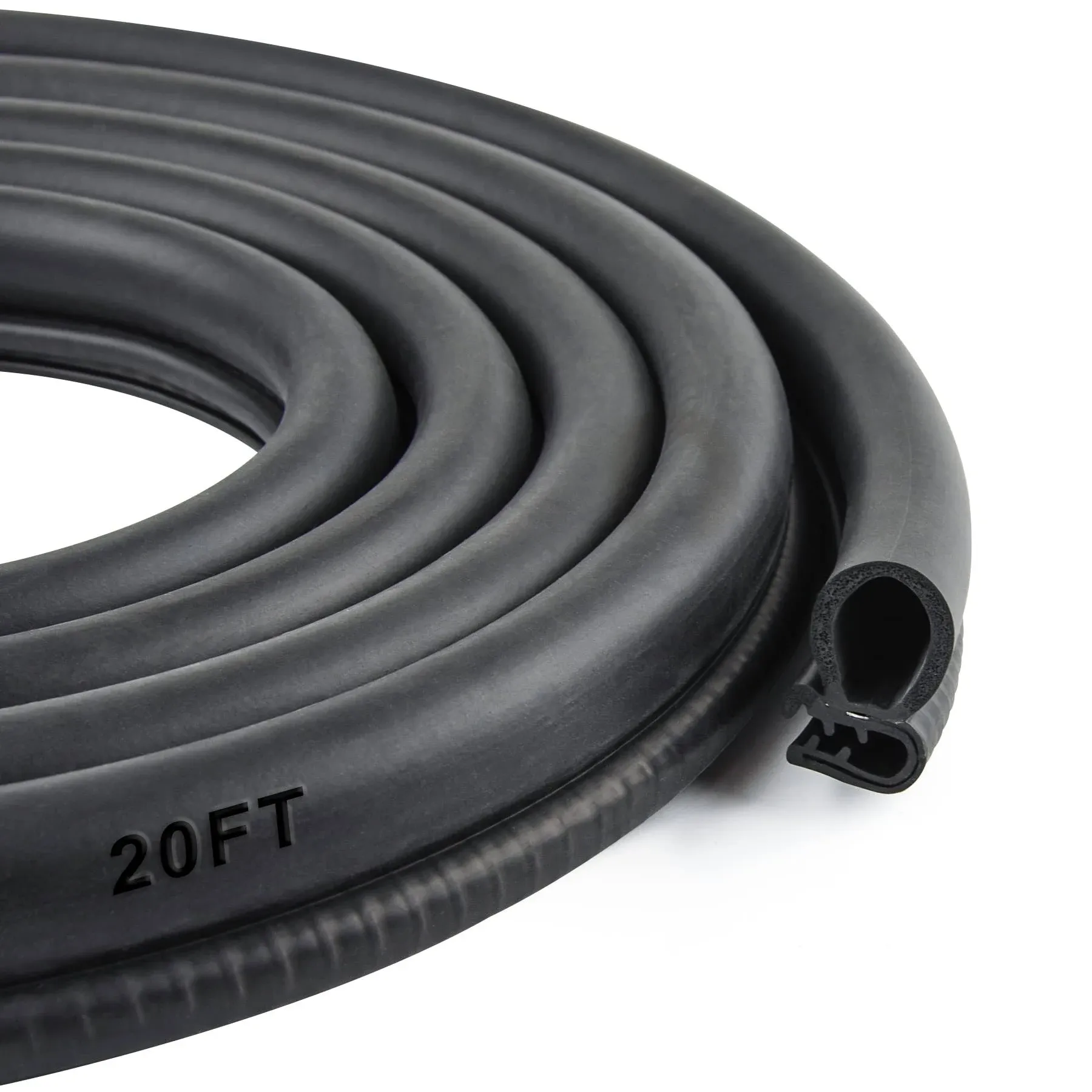 Car Door Rubber Seal Strip with Side Bulb, 20 Feet PVC Bulb Trim with EPDM Auto