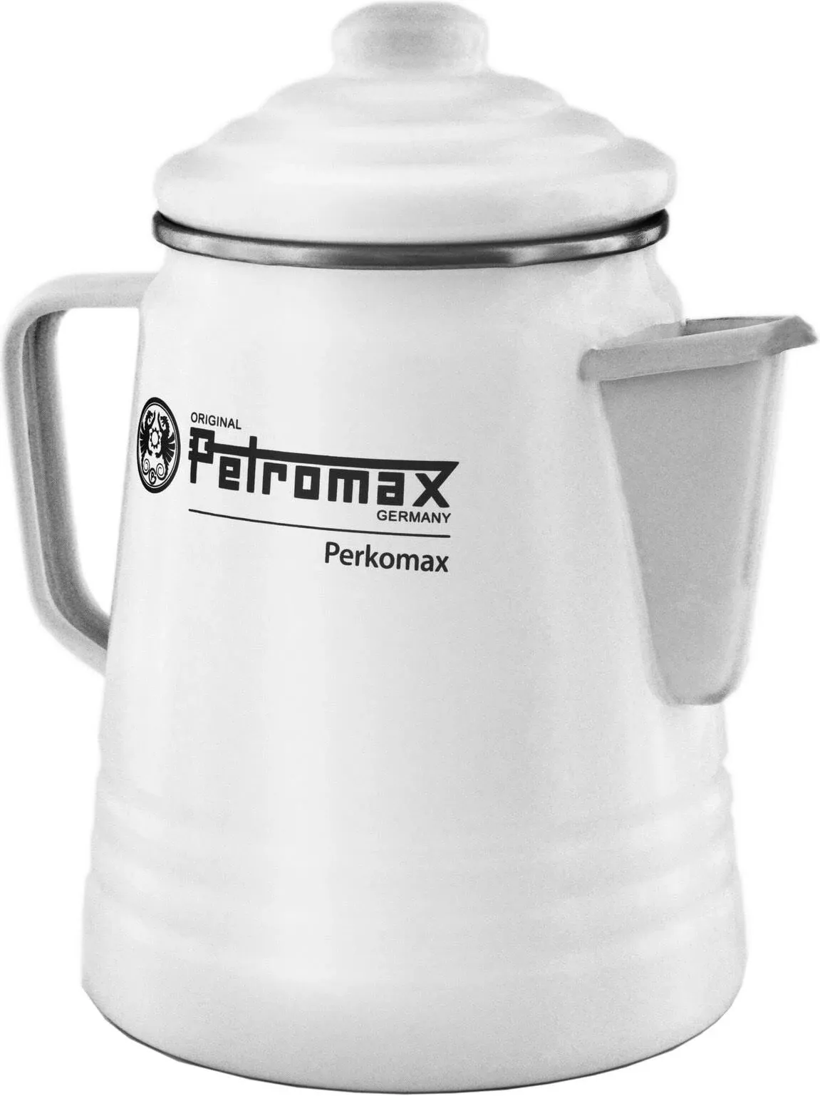 Petromax Tea and Coffee Percolator  Use Indoor/Outdoors for Home Kitchen or Campfire  Enameled Steel Coffee and Tea Pot Brews to your Taste  5-6 Cup Capacity  White