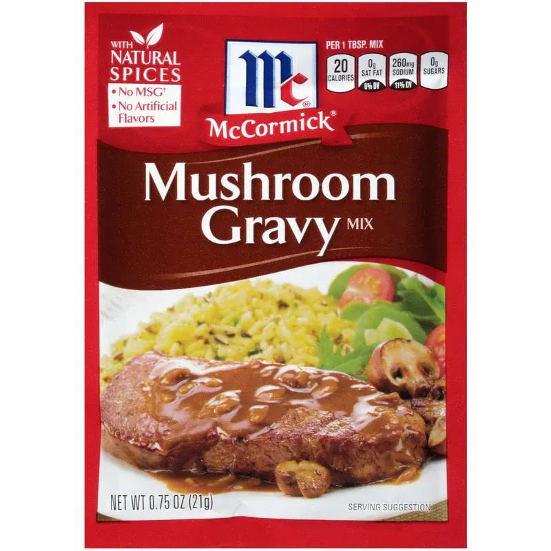 Mccormick Seasoning Mushroom Gravy Mix, 0.75 Ounce -- 12 per case.