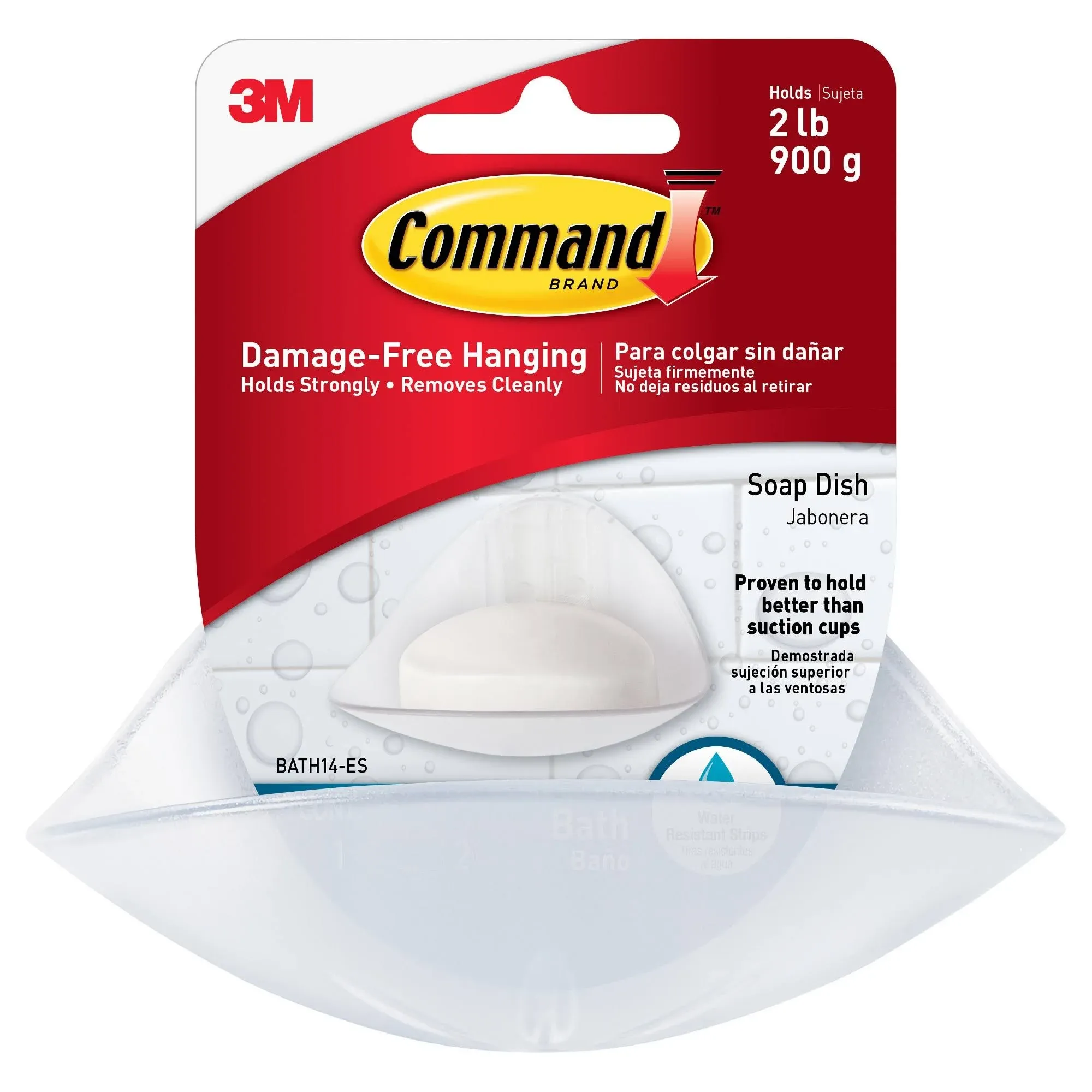 Command Soap Dish with Water-Resistant Strips BATH14-ES