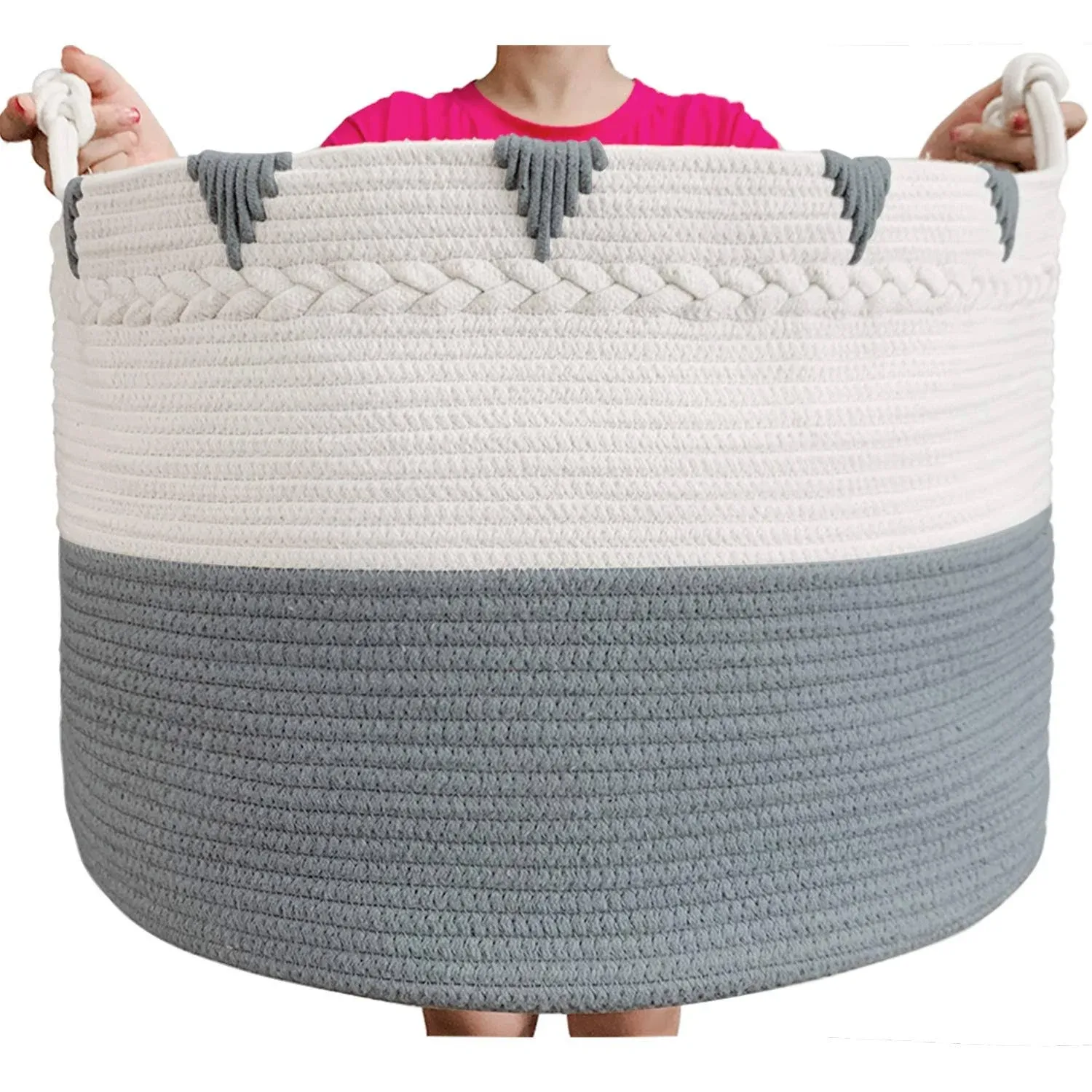 XXXXLarge Blanket Basket 22in x 22in x 16in Woven Baskets for Blankets Throws Toy Basket Laundry Baskets Storage Basket for Towel, Diaper, Laundry Basket