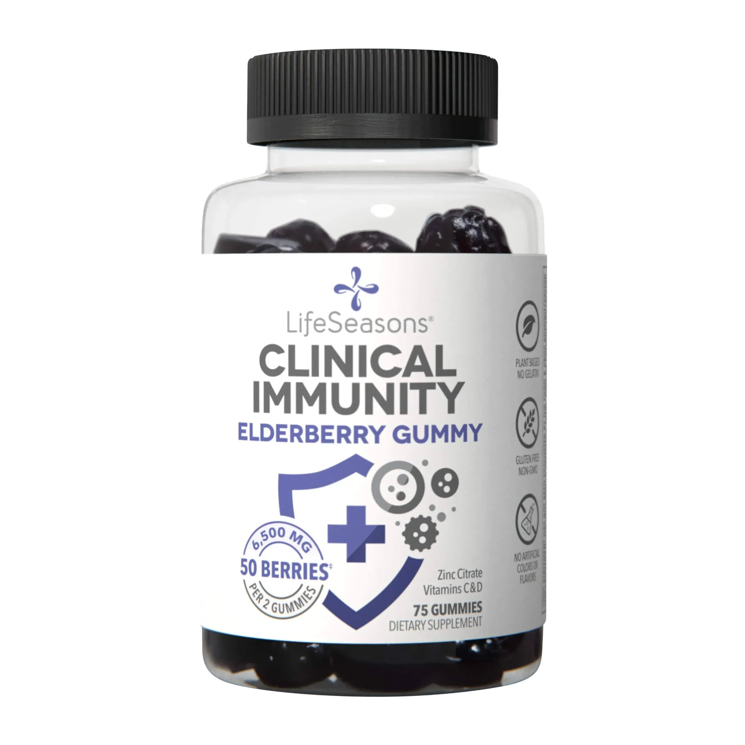 LifeSeasons Elderberry Gummies clinical immunity 75ct