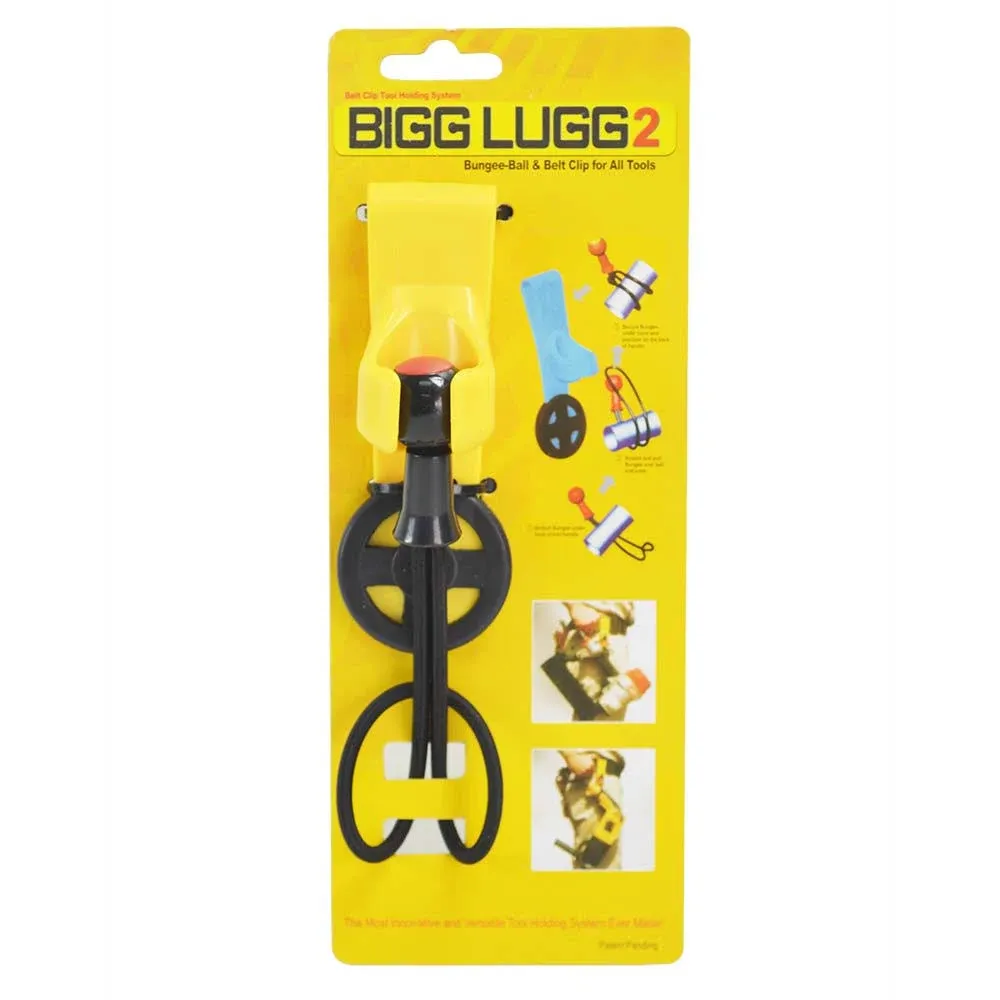 Original Bigg Lugg 2 Rubber Belt Hook Tool Holder System with 1 Bungee Strap