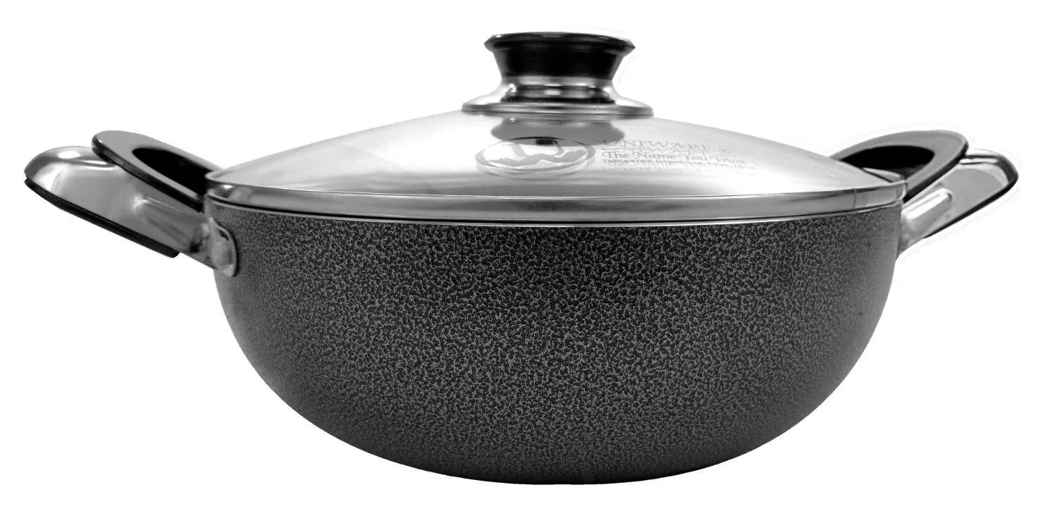 Non Stick Aluminum Casserole With Glass Lid,8 Inches, 2 Quart Black