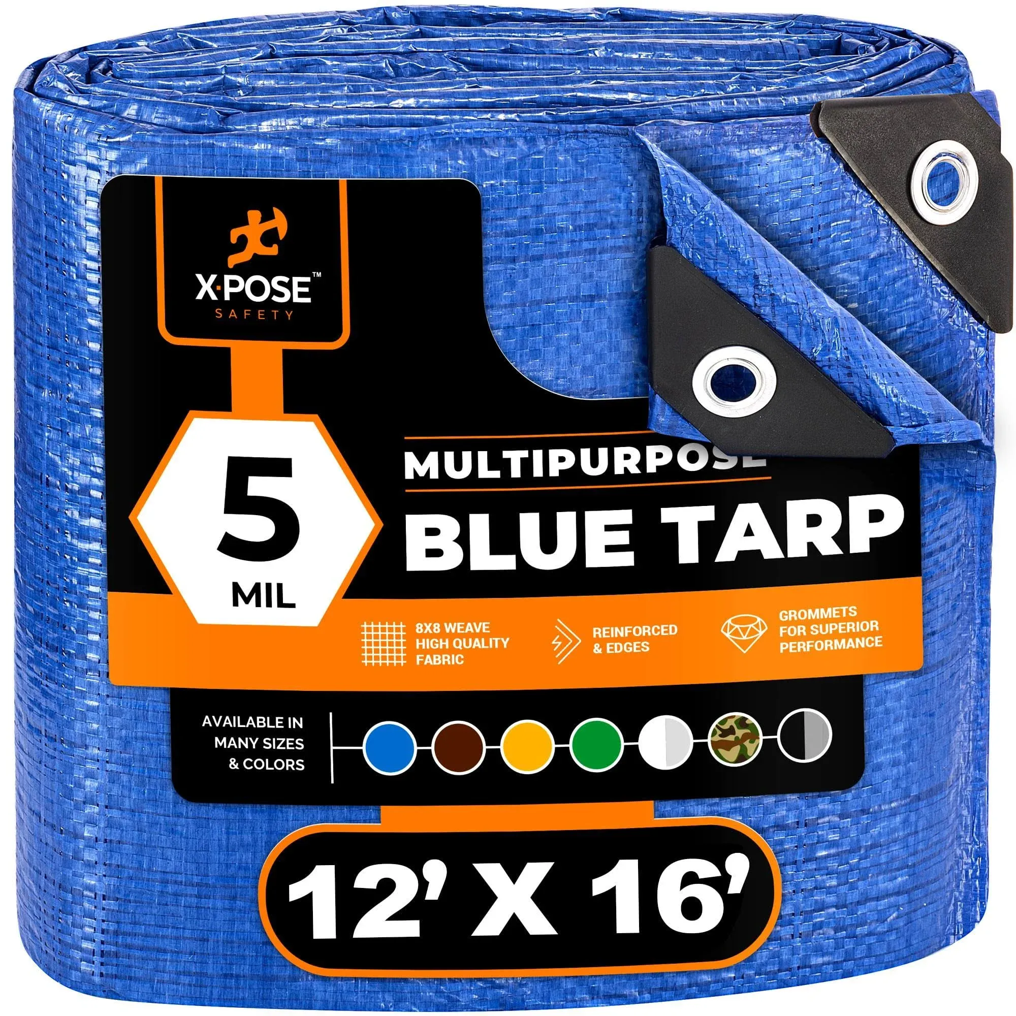 Better Blue Poly Tarp 12&#039; x 25&#039; - Multipurpose Protective Cover - Lightweight...