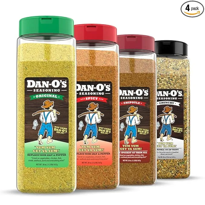 Dan-O's Seasoning Large 3 Bottle Combo | Original, Chipotle, & Spicy | 3 Pack (20 oz)