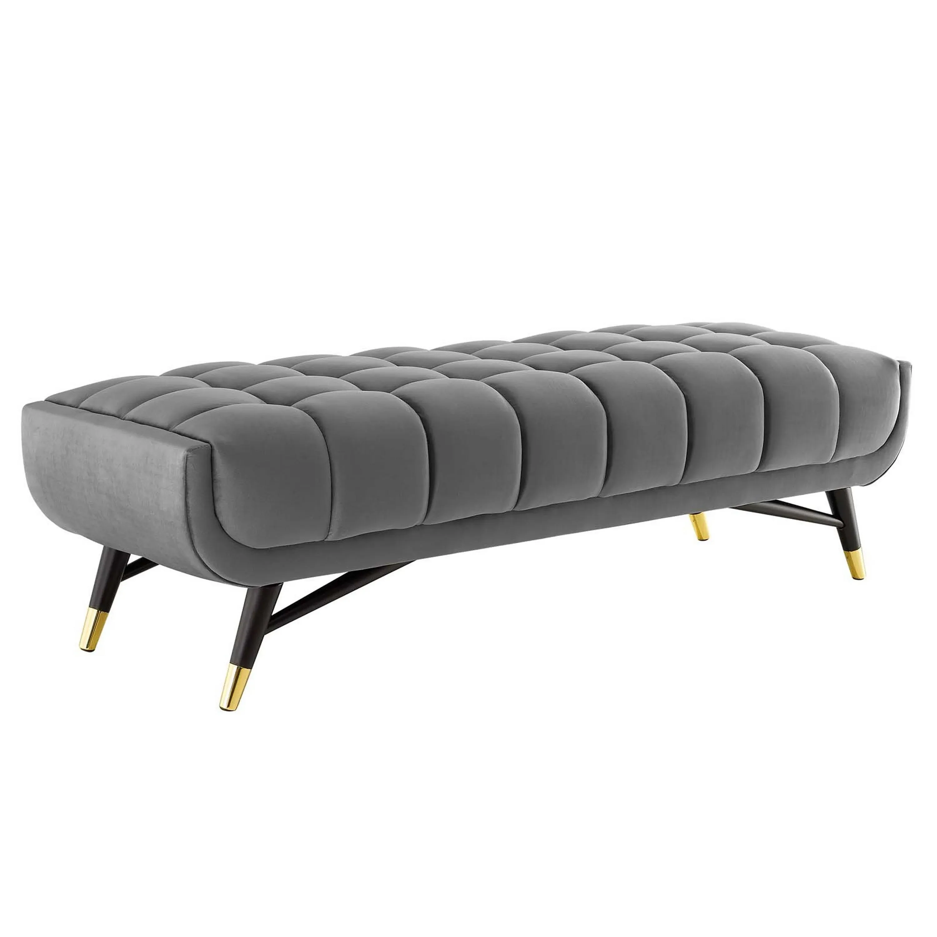 Modway Adept 60" Performance Velvet Bench - Gray