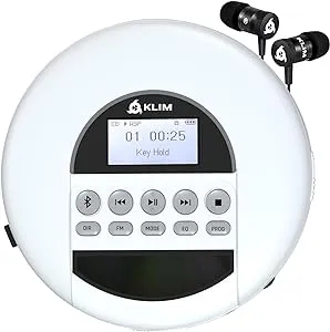 Klim Nomad - Neu 2024 - Tragbarer CD-Player Discman mit Langlebigem Akku - Inklusive Kopfhörer - Kompatibel mit CD-R, CD-RW, MP3 - mit TF-Reader,