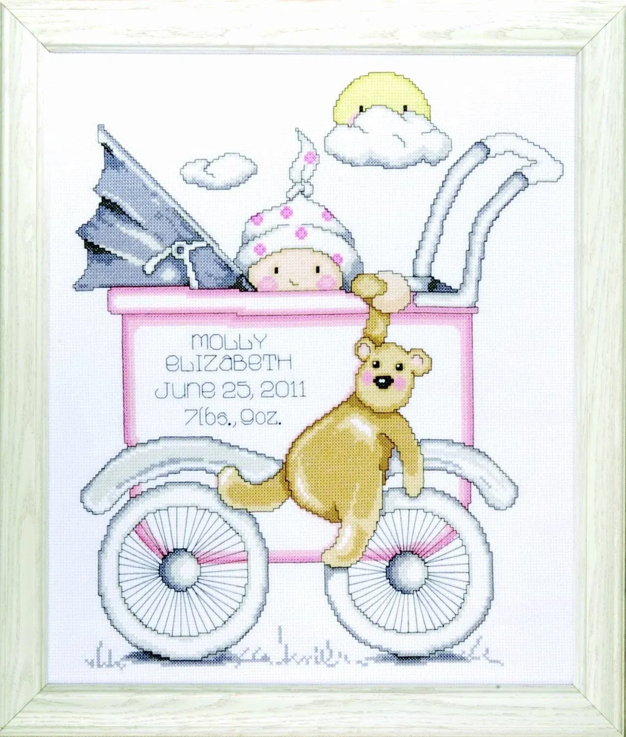 Tobin Baby Buggy Girl, 13 x 15 Cross Stitch Kit, 13"x15", 14 Count