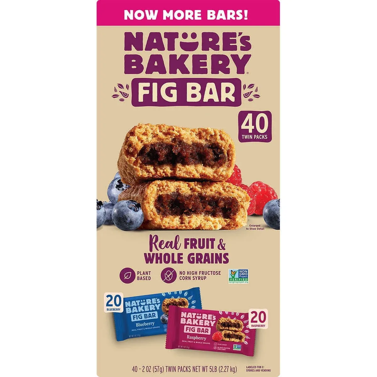 Nature's Bakery Fig Bars Variety Pack, 2 oz Twin Pack, 24 Twin Packs/Box