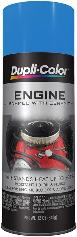 Dupli-Color DE1631 Engine Enamel Spray Paint with Ceramic - Chrysler Blue - 12 oz Aerosol Can