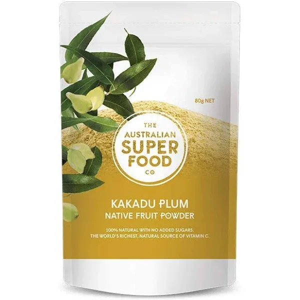 Kakadu Plum Freeze Dried Powder | 100 Percent Natural no Added Sugar | the World’s Richest Natural Source of Vitamin C by the Australian Superfood Co | 80 Gram