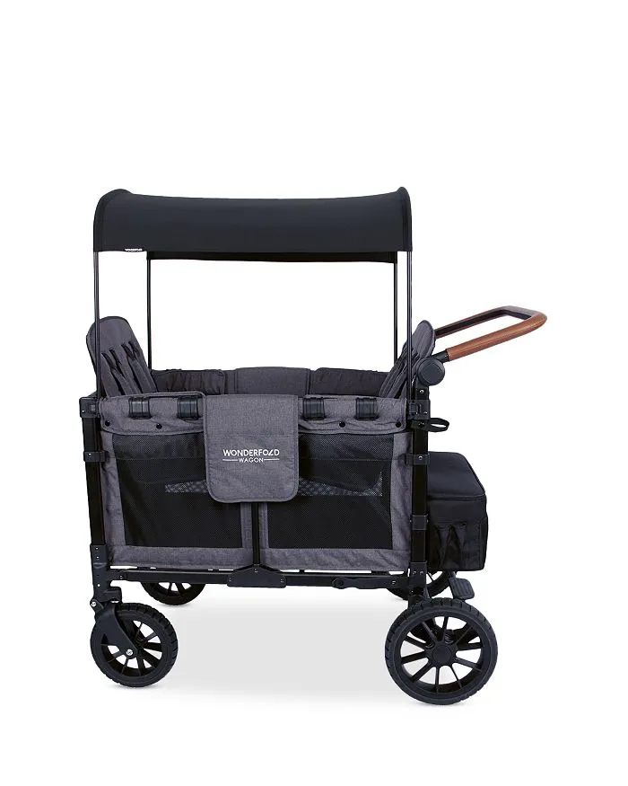 Wonderfold W4 Luxe Quad Stroller Wagon - Volcanic Black