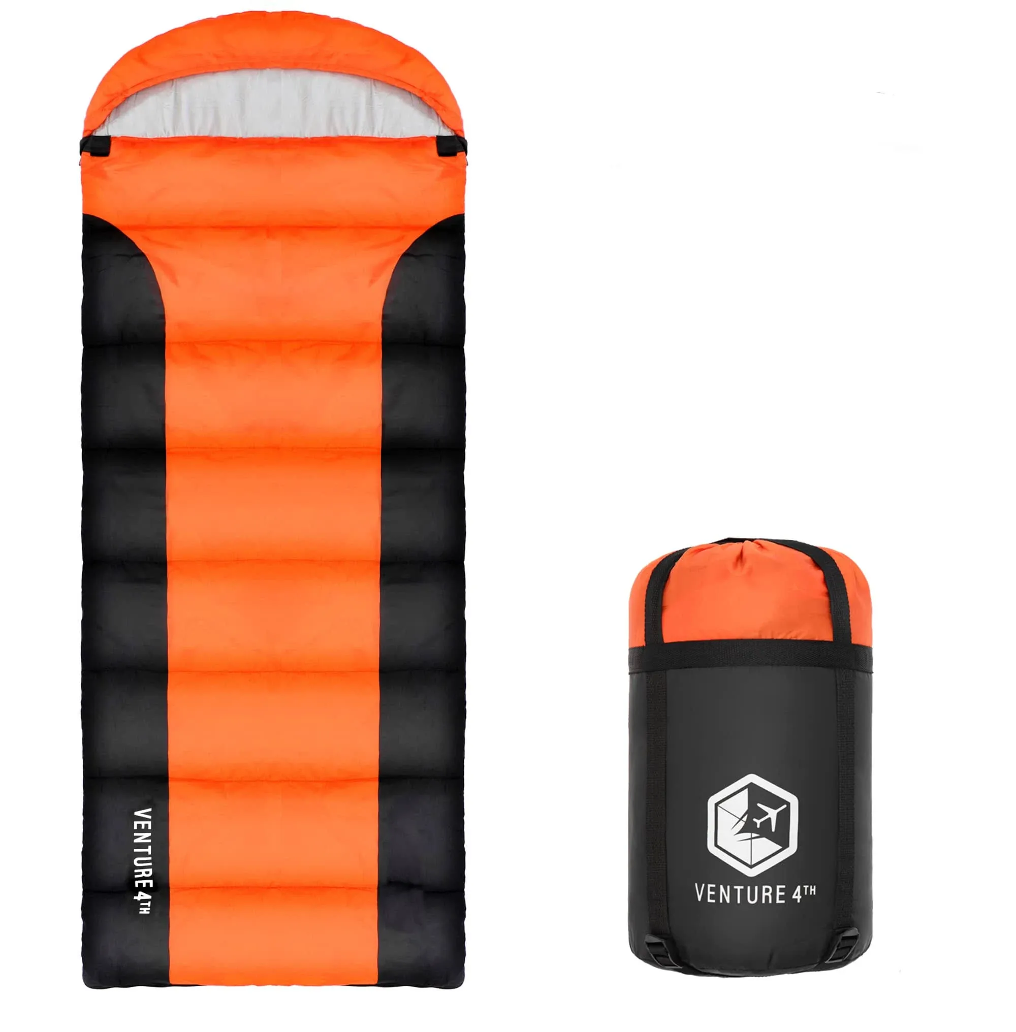 VENTURE 4TH Backpacking Sleeping Bag – XXL, Double and Single Sizes - Lightweight Warm & Cold Weather Sleeping Bags for Adults, Kids & Couples – Ideal for Hiking, Camping & Outdoor Adventures