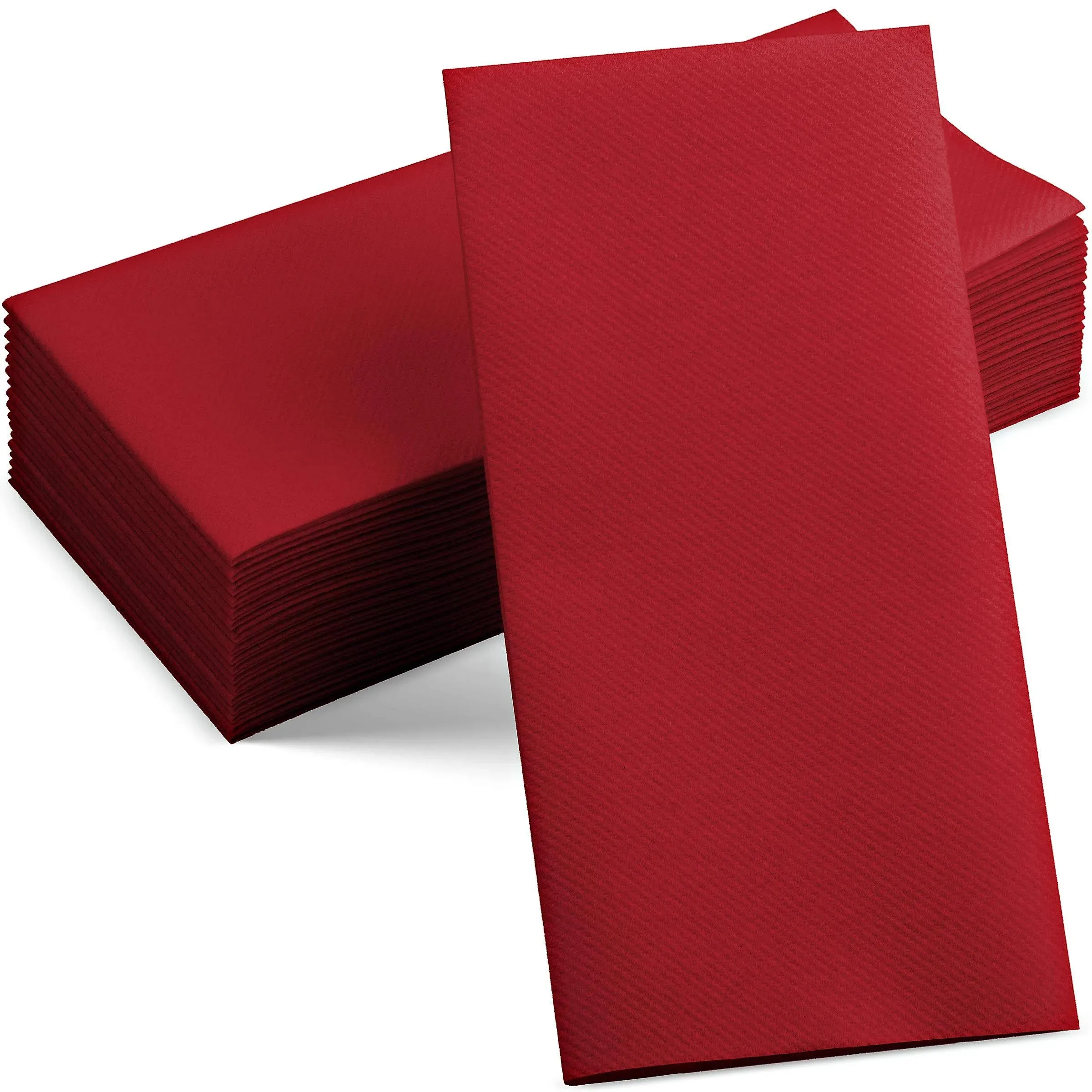 BloominGoods Disposable Cloth-Like Colored Paper Dinner Napkins, Burgundy 100-Pack, Size: 12 x 17