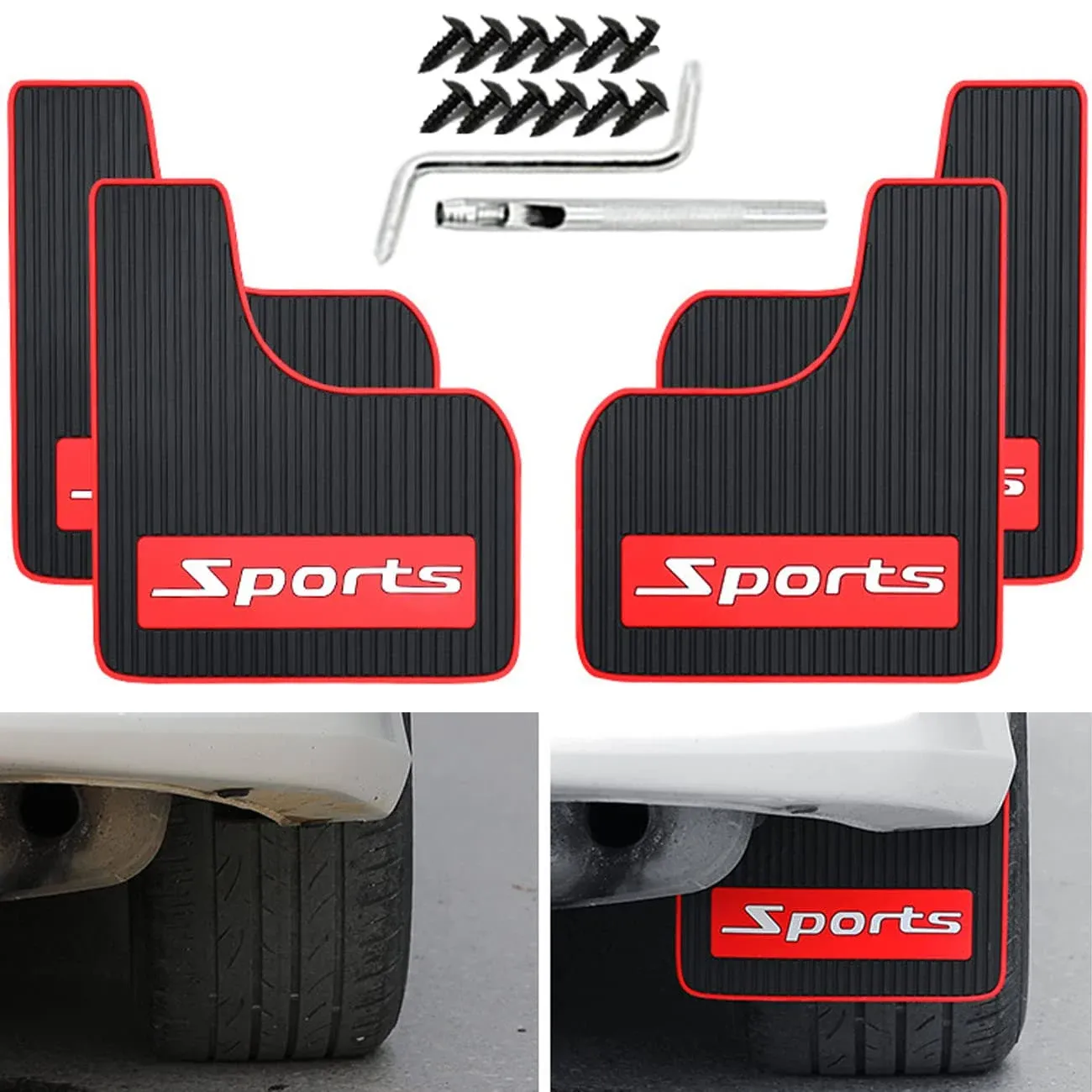 Mini Size Car Universal Mud Flaps Mudguards Soft Rubber All Weather Wide Body Fi