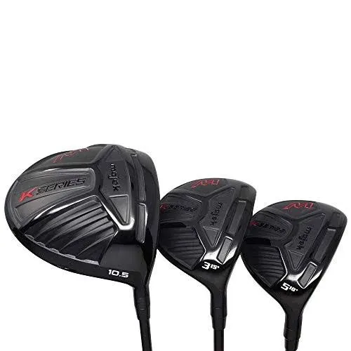 Senior Men's Majek K-Series High Launch 460cc 10.5° Driver and 3 5 Fairway Wood Set Golf Clubs, Right Handed Senior Flex with Men's Senior Size Black Pro Velvet Grips