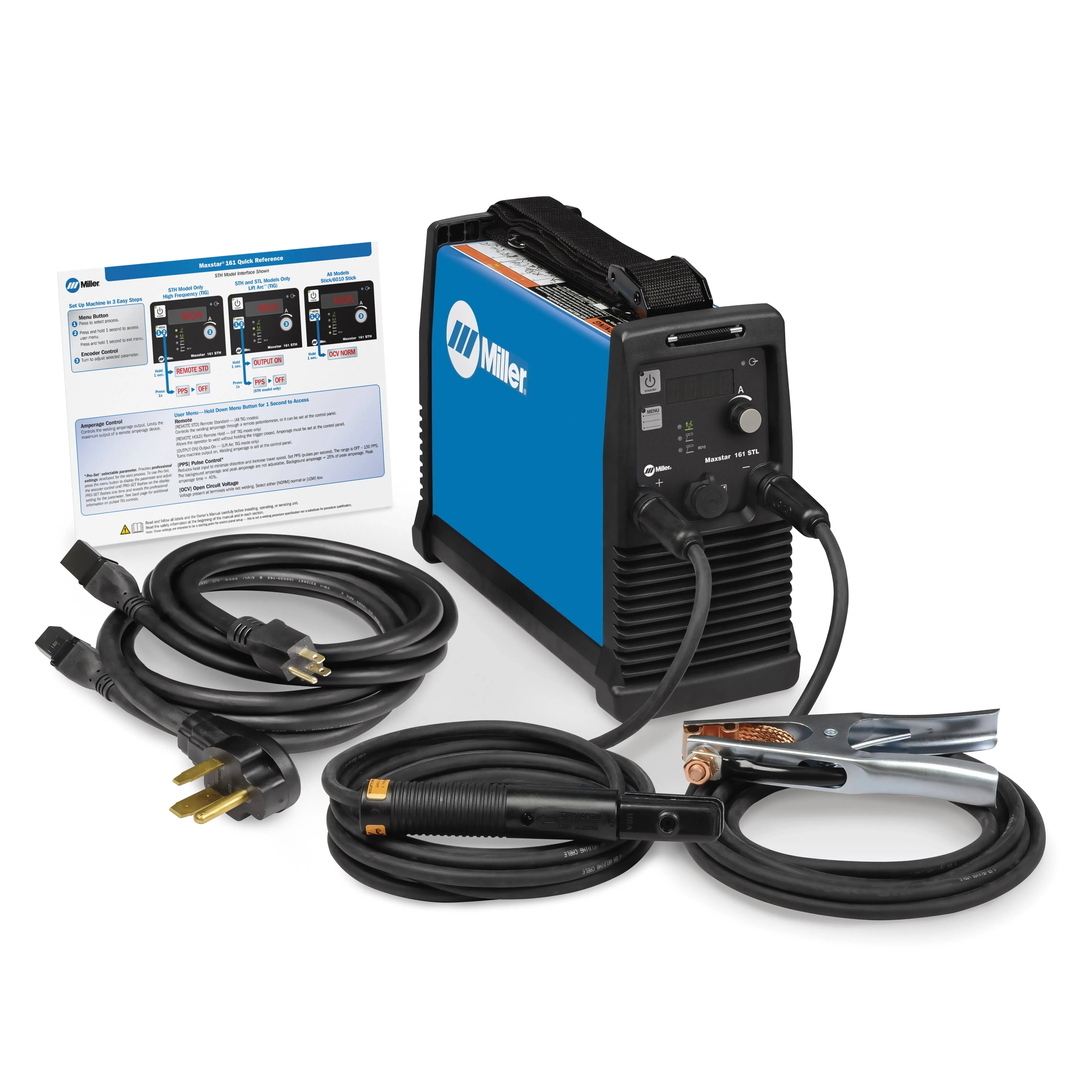 New Miller Maxstar 161 STL TIG/Stick Welder (907710) tig torch, pedal 2023 model